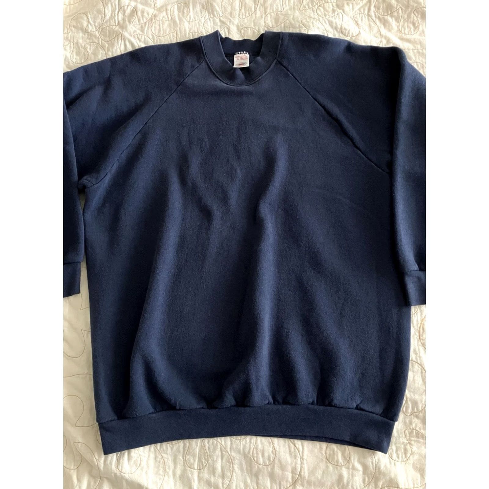 Fruit Of The Loom VINTAGE Fruit of the Loom Sweatshirt Womens XL Blue Raglan Sleeve Pullover Crew Neck 90s Retro Casual Wear USA Daywear (أ) Size XL / US 12-14 / IT 48-50 - 5 Thumbnail