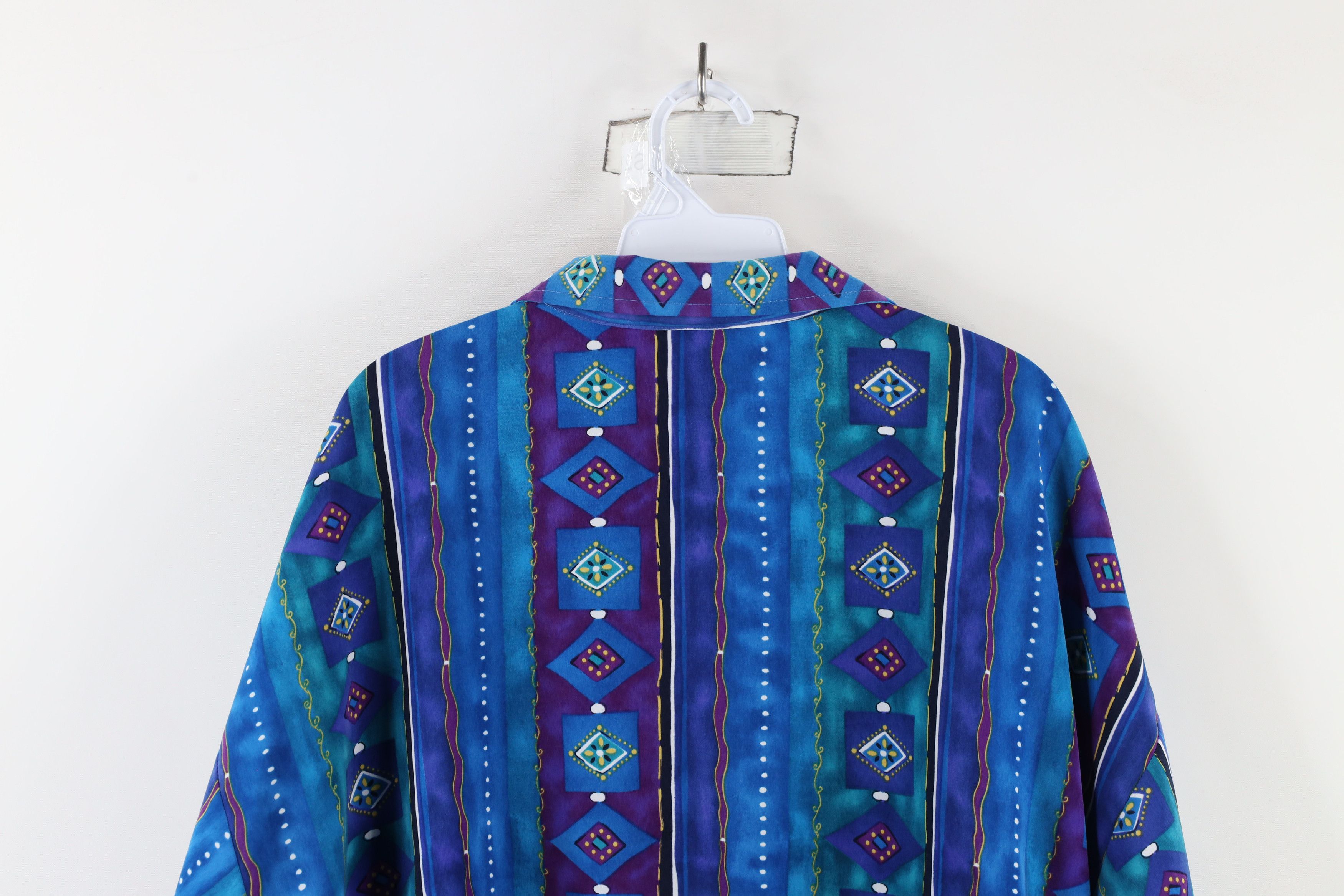Vintage Vintage 90s Streetwear Rainbow Geometric Windbreaker Jacket Size XL / US 12-14 / IT 48-50 - 10 Thumbnail