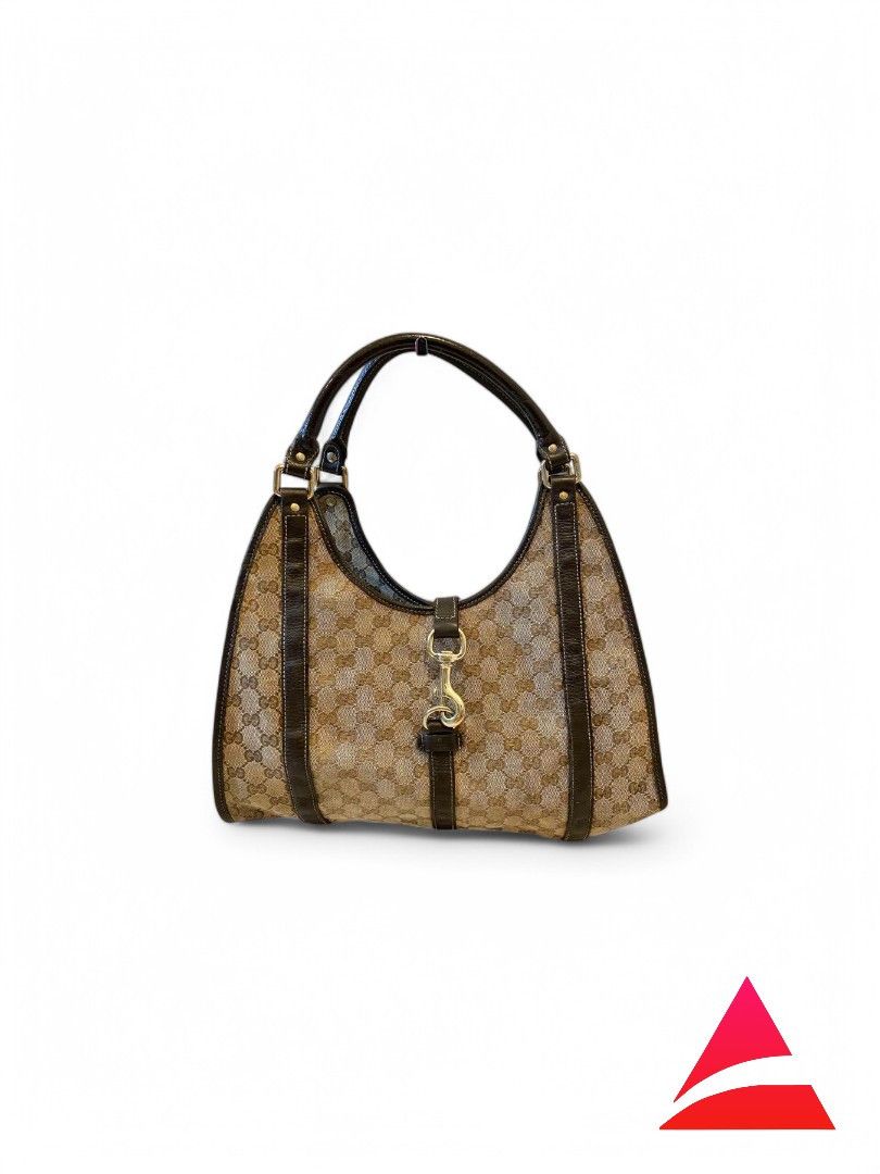 Gucci Gucci - Jackie One Shoulder Bag Brown Beige Monogram Size ONE SIZE - 1 Thumbnail