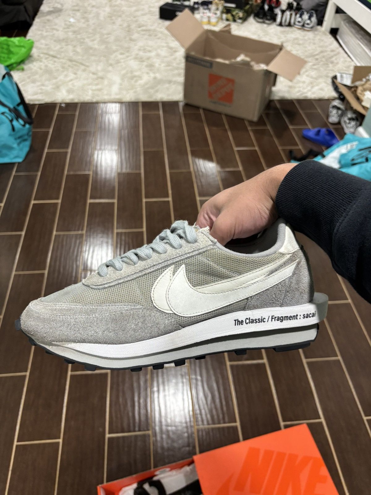 Pre-owned Sacai Used  X Fragment X Nike Ldwaffle Grey Size 10 Shoes In Gray