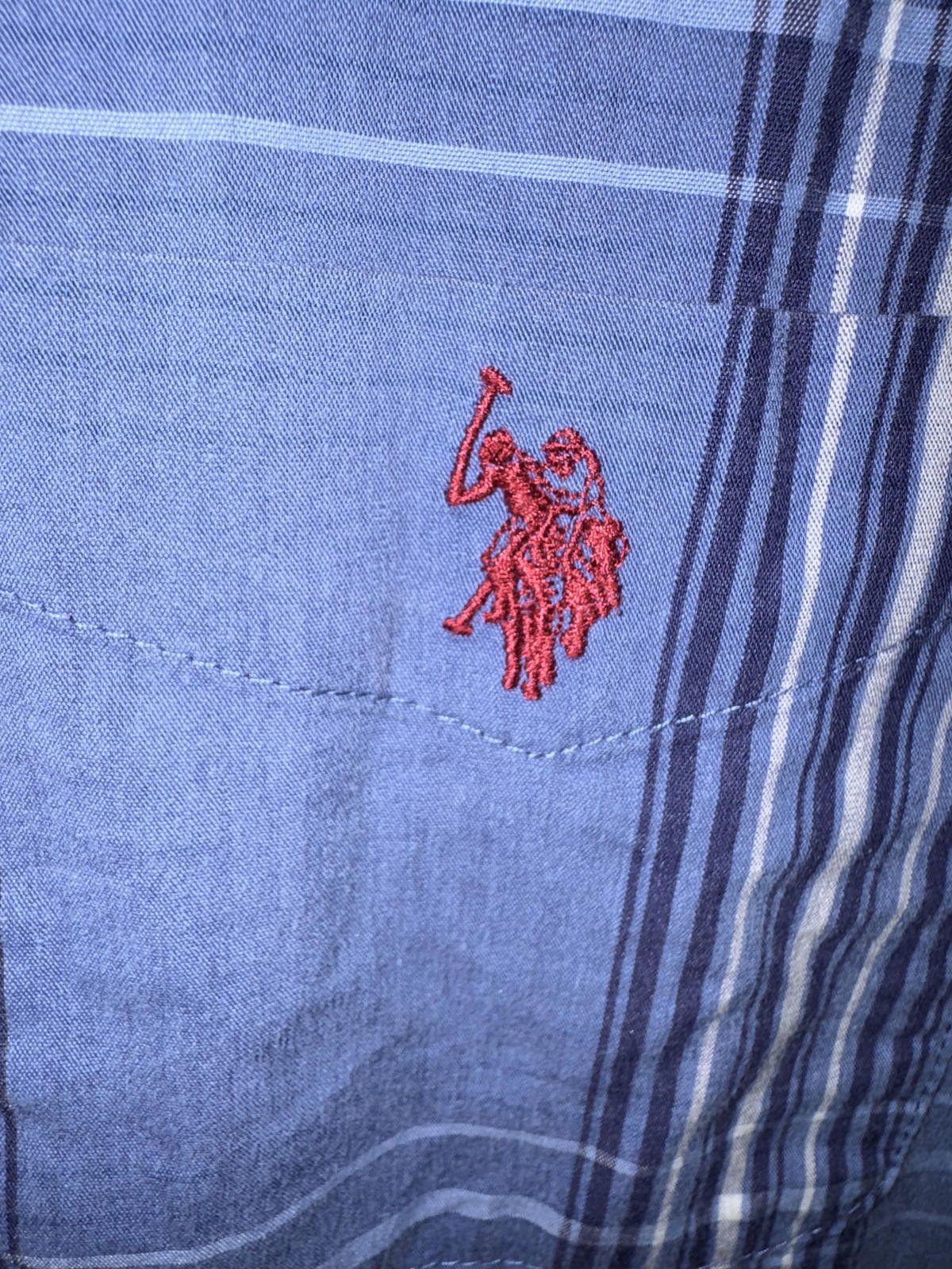 U.S. Polo Assn. U.S. Polo Assn. Men's Stretch Blue Plaid Button-Up Shirt, M Size US M / EU 48-50 / 2 - 2 Thumbnail