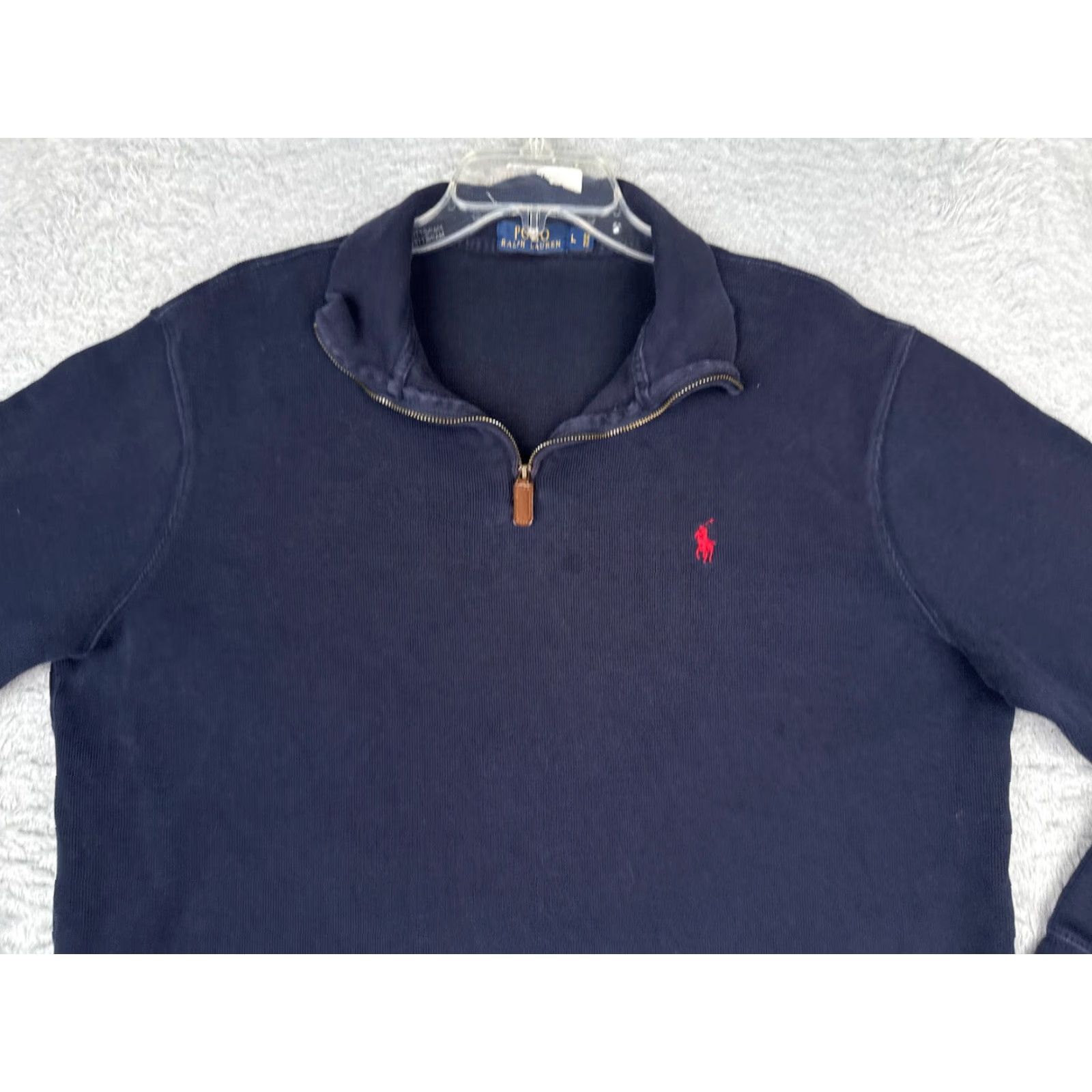 Polo Ralph Lauren Polo Ralph Lauren Sweater Men L Blue Mock 1/4 Zip Cotton Long Sleeve Pullover Logo Embroidered Knit Casual Business Golf Size US L / EU 52-54 / 3 - 4 Thumbnail