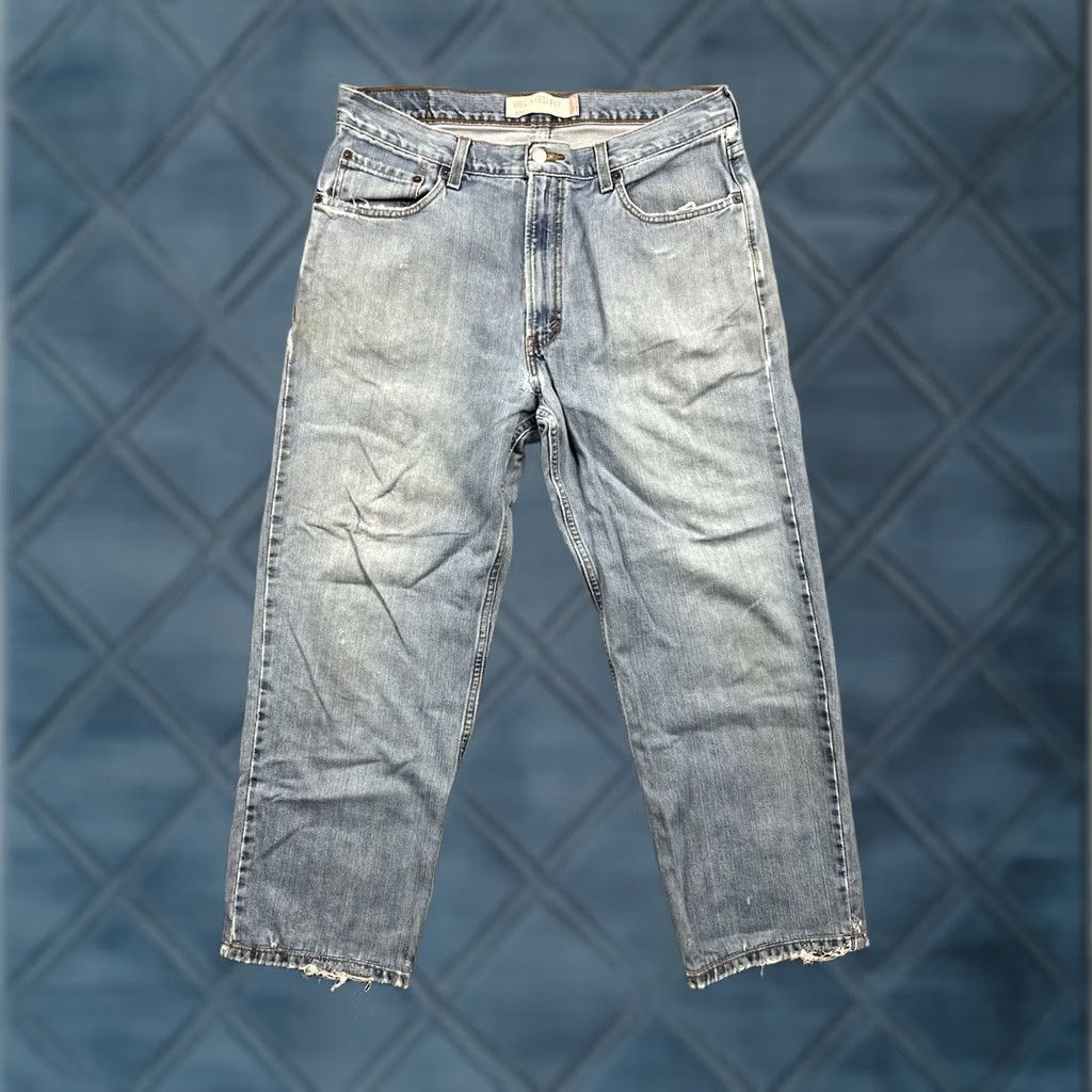 Levi's VINTAGE Levi's 550 Jeans Men Relaxed Fit Cropped Hem Distressed Size 36x32 36x27 Blue Denim 5-Pocket USA Leather Patch Zip Fly Size US 36 / EU 52 - 1 Thumbnail