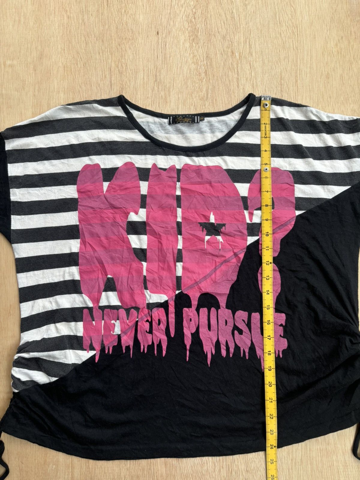 Hysteric Glamour × If Six Was Nine × Japanese Brand Y2k Galyge Kid Never Pursue Stripe Tshirt Size M / US 6-8 / IT 42-44 - 10 Thumbnail