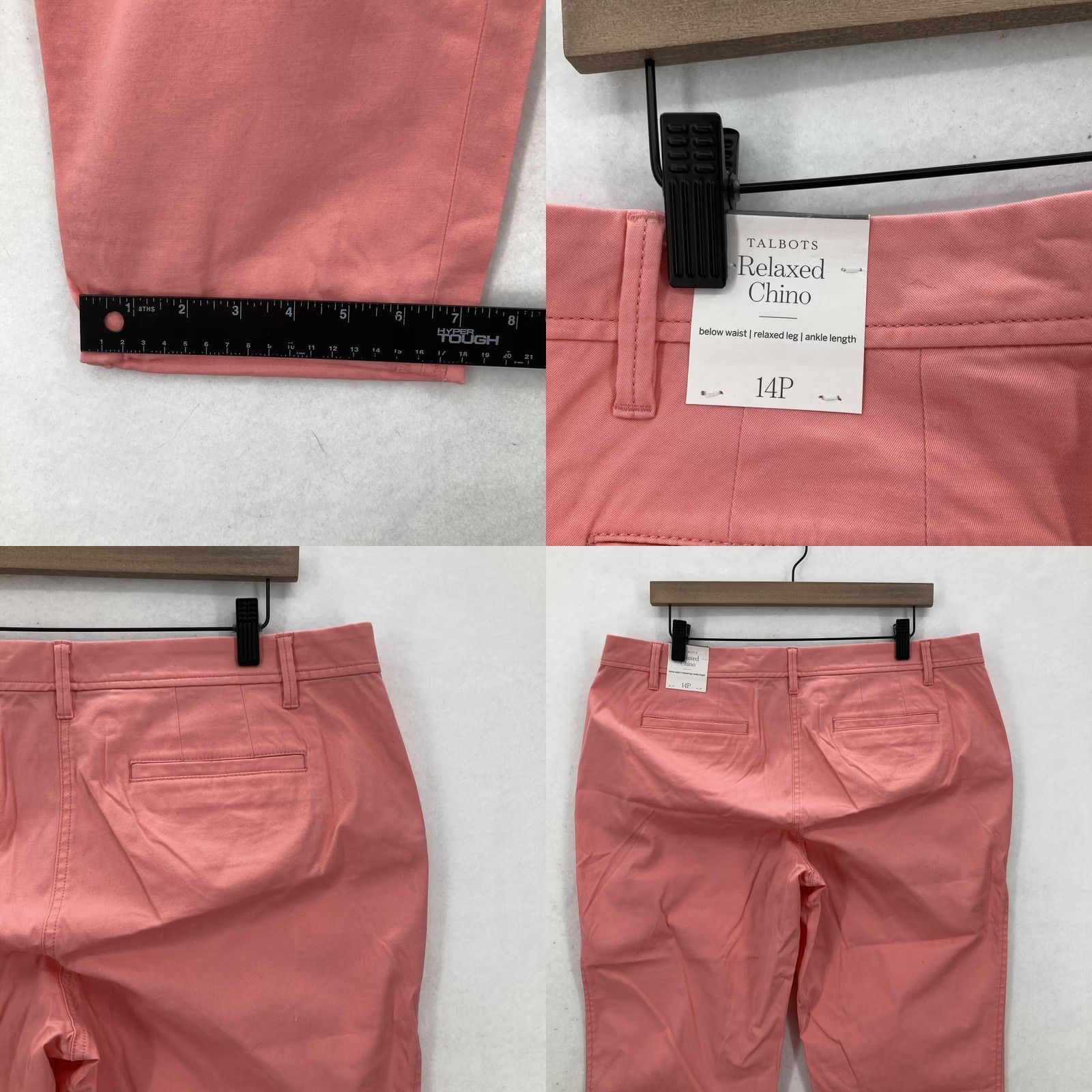 Talbots Talbots Chino Pants Womens 14P Pink Relaxed Supersoft Petite Ankle Casual Preppy Size 36" / US 14 / IT 50 - 9 Thumbnail