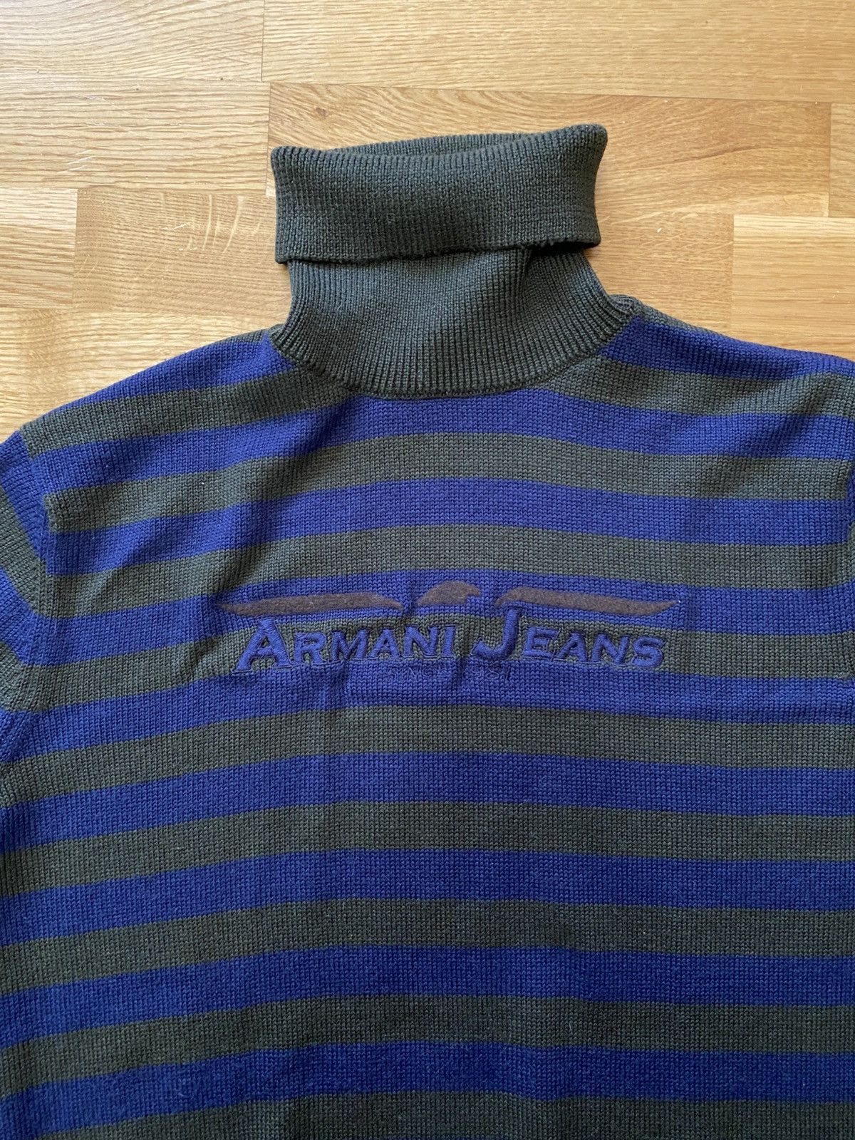 Armani Armani Jeans Vintage Wool Turtleneck Sweater Mens L Green Size US L / EU 52-54 / 3 - 2 Thumbnail