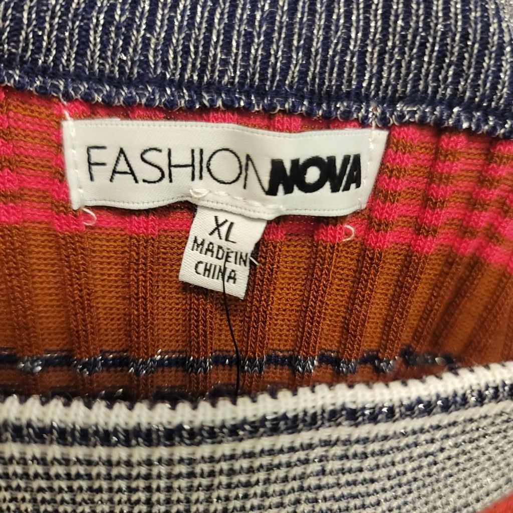 Fashion Nova NWT Fashion Nova Summer Vibe Striped Metallic Skirt Size 38" / US 16 / IT 52 - 6 Thumbnail