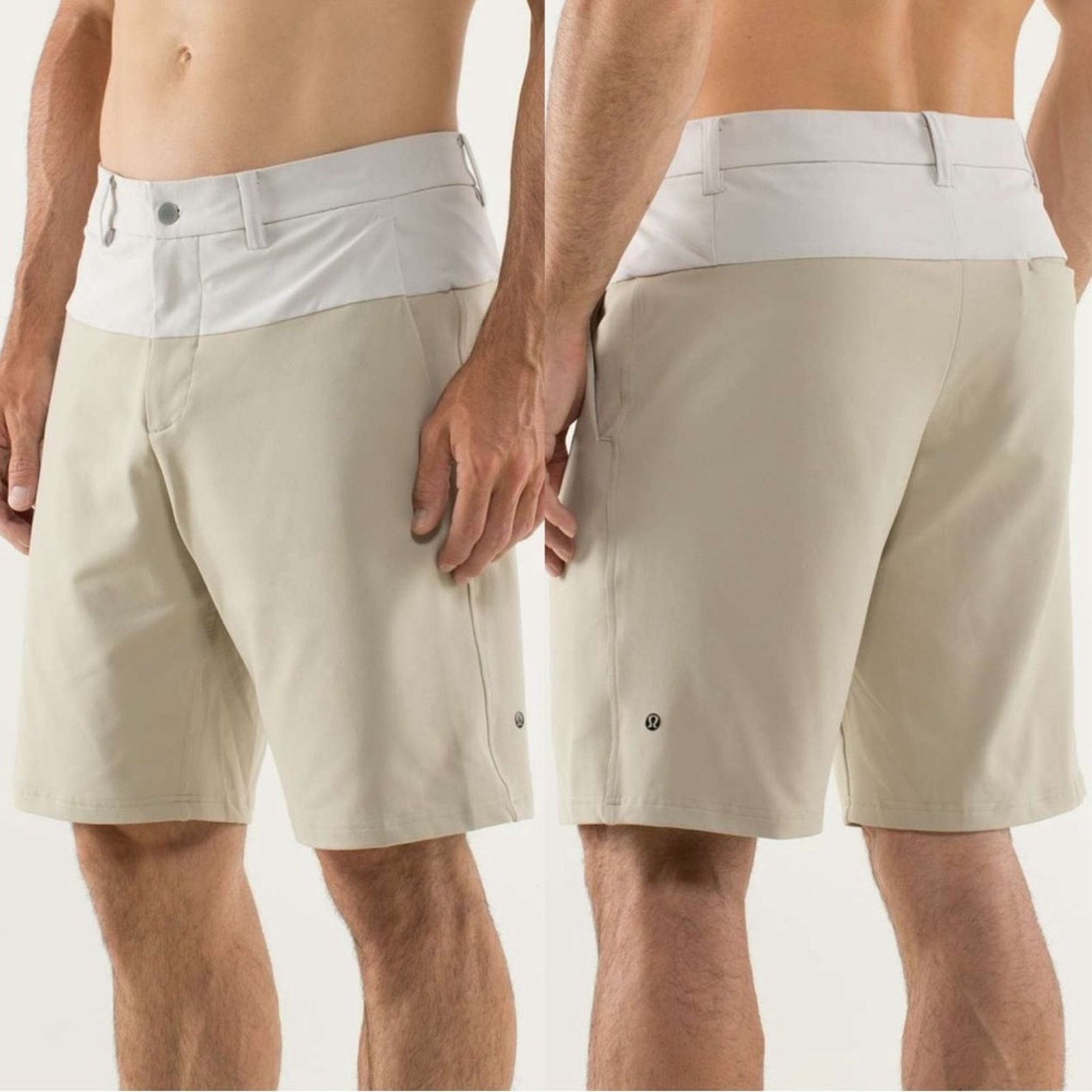 Lululemon LULULEMON Cream Tan Khaki Two Tone Casual Flat 10” Shorts 30 Size US 30 / EU 46 - 13 Thumbnail