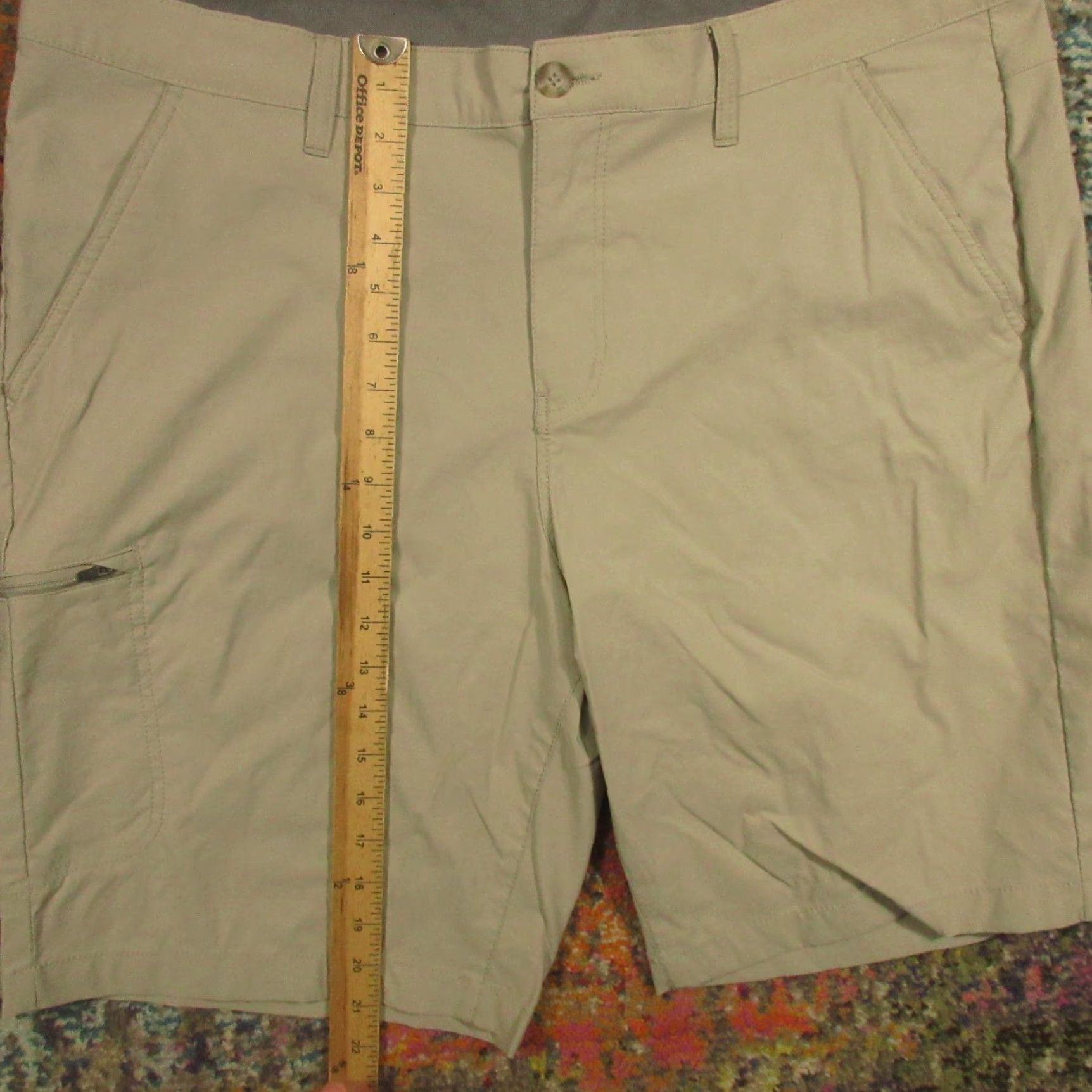Eddie Bauer Eddie Bauer Hiking Shorts Mens 40 Nylon Elastane Zip Cargo Pocket Beige Solid 12in Inseam Regular Rise Zip Pockets Outdoor Sports Utility Size US 40 / EU 56 - 5 Thumbnail