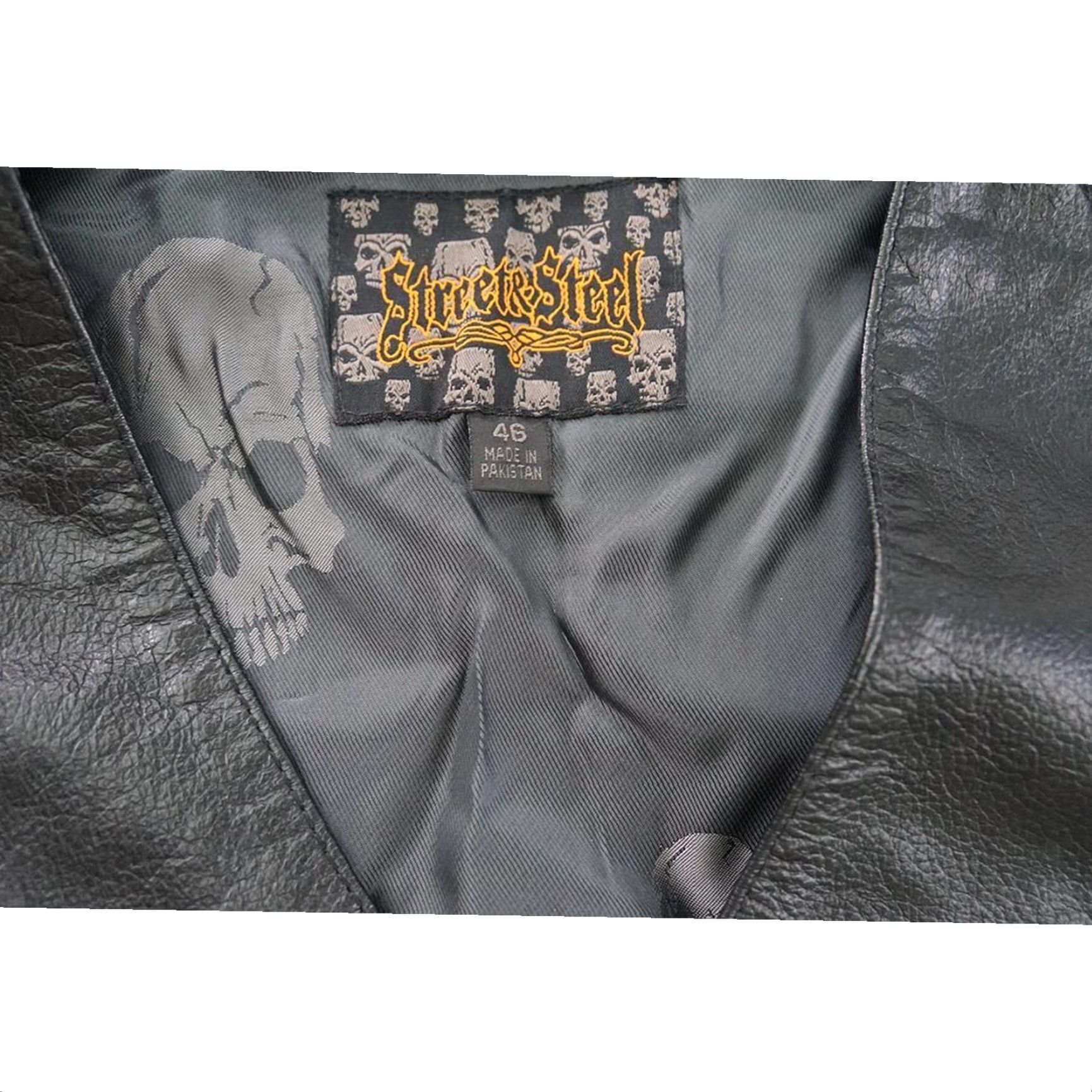 Vintage VINTAGE Street & Steel Leather Motorcycle Vest Men's 46 Black Size US S / EU 44-46 / 1 - 3 Thumbnail