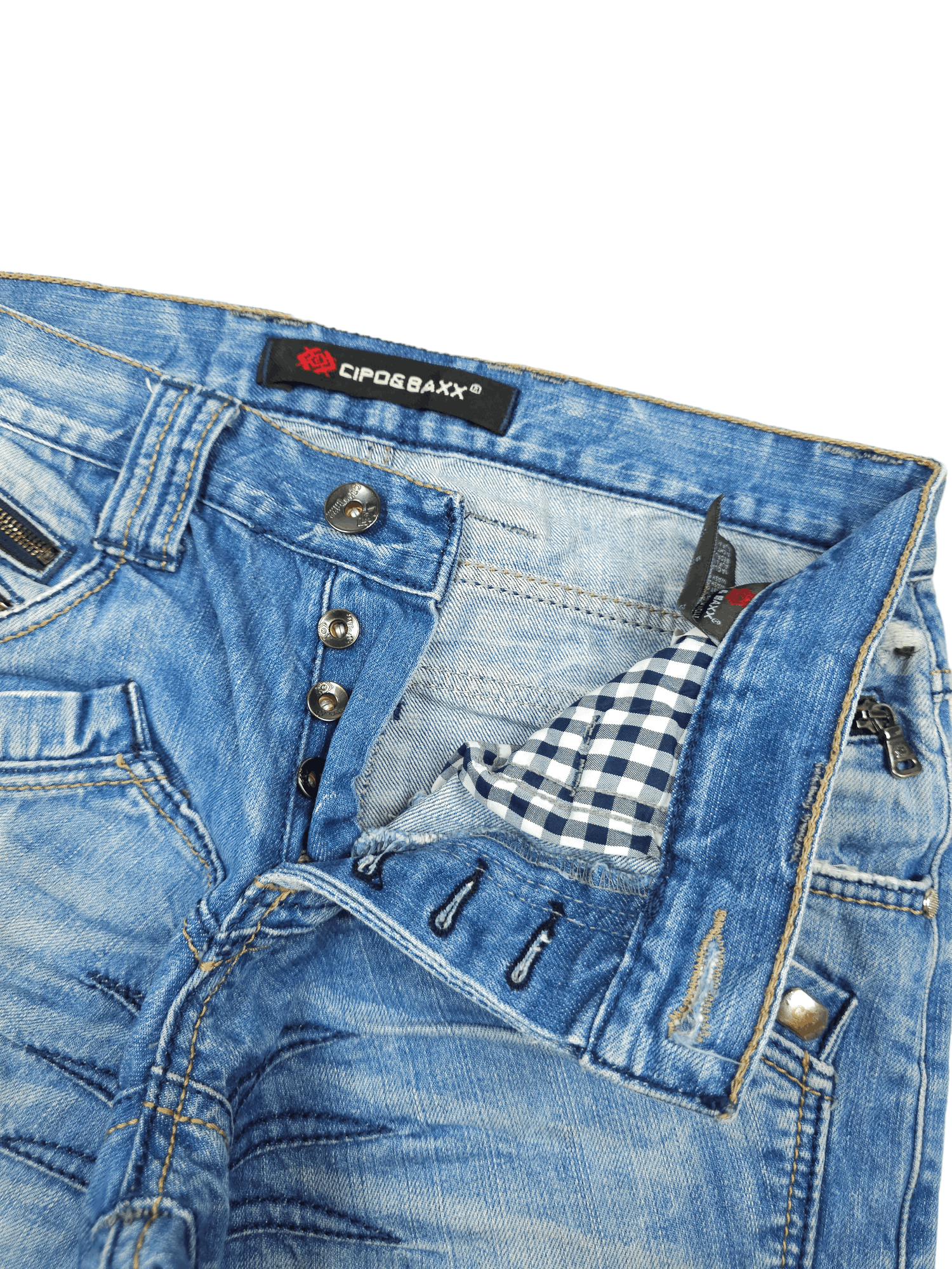 Japanese Brand 💎 Size 31/34 Cipo & Baxx Y2K Double Knee Denim Jeans Size US 31 - 12 Thumbnail