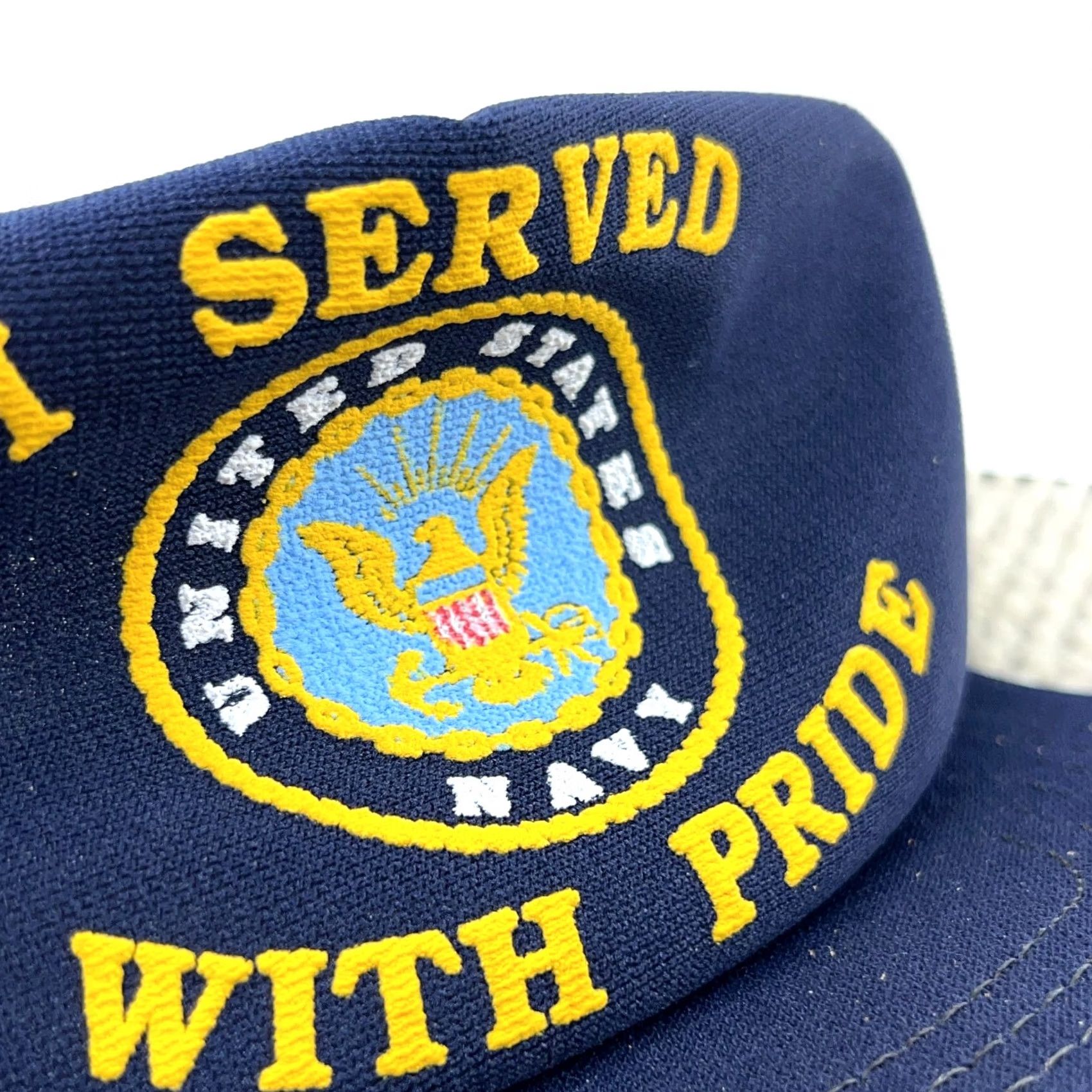 Vintage Vintage United States Navy Trucker Hat Cap Made In USA 80s 90s Puffy Snapback Size ONE SIZE - 3 Thumbnail
