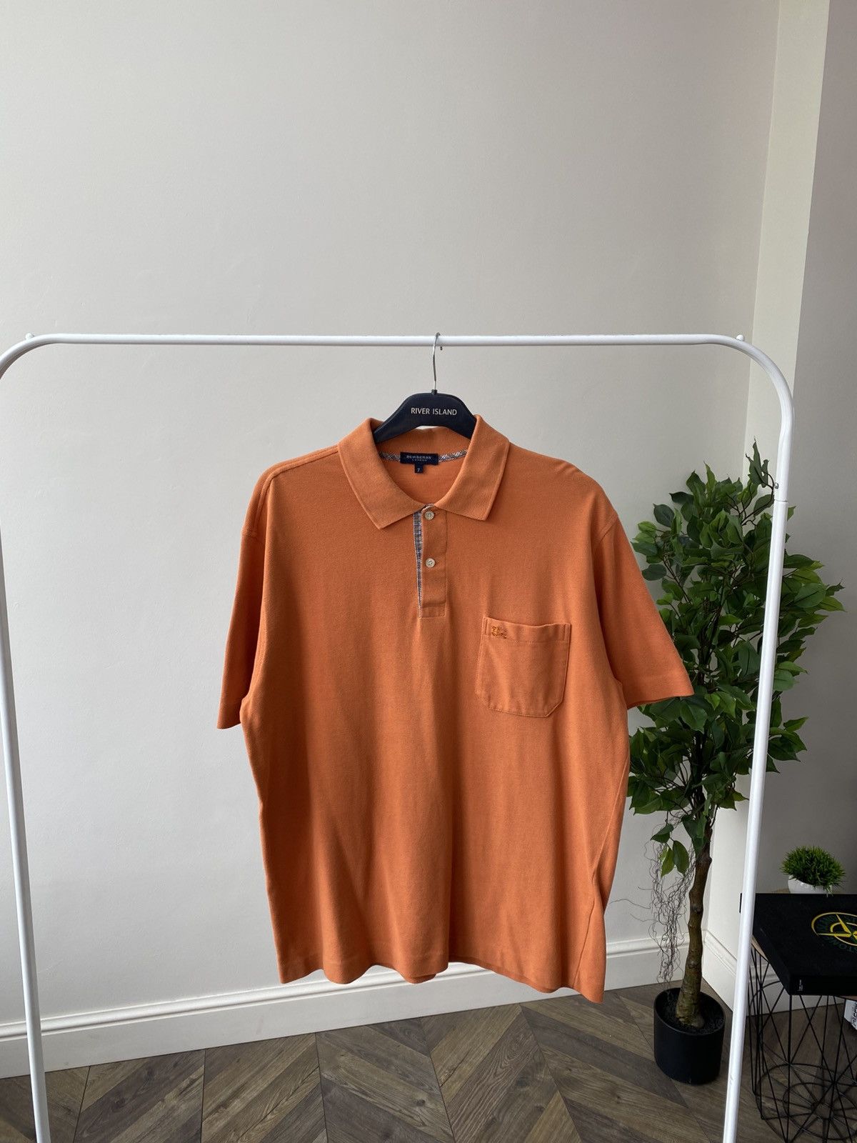 Burberry × Vintage Vintage Burberry Orange Denim polo t-shirt Size US L / EU 52-54 / 3 - 1 Thumbnail