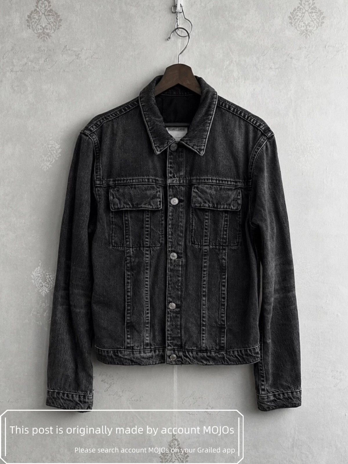 Helmut Lang Helmut Lang 1999 coated black denim jacket | Grailed