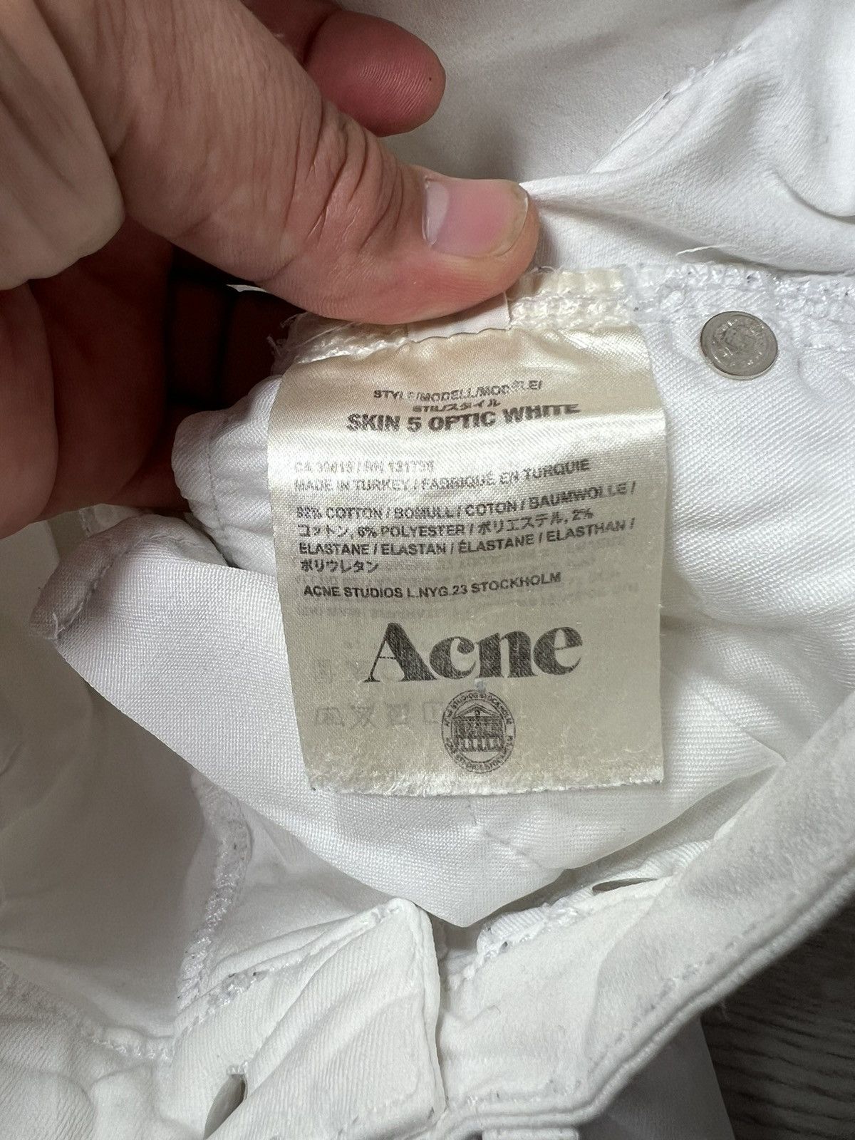 Acne Studios Acne Studios Skin 5 Optic White Jeans Denim Pants Skinny Size 25" / US 0 / IT 36 - 12 Thumbnail