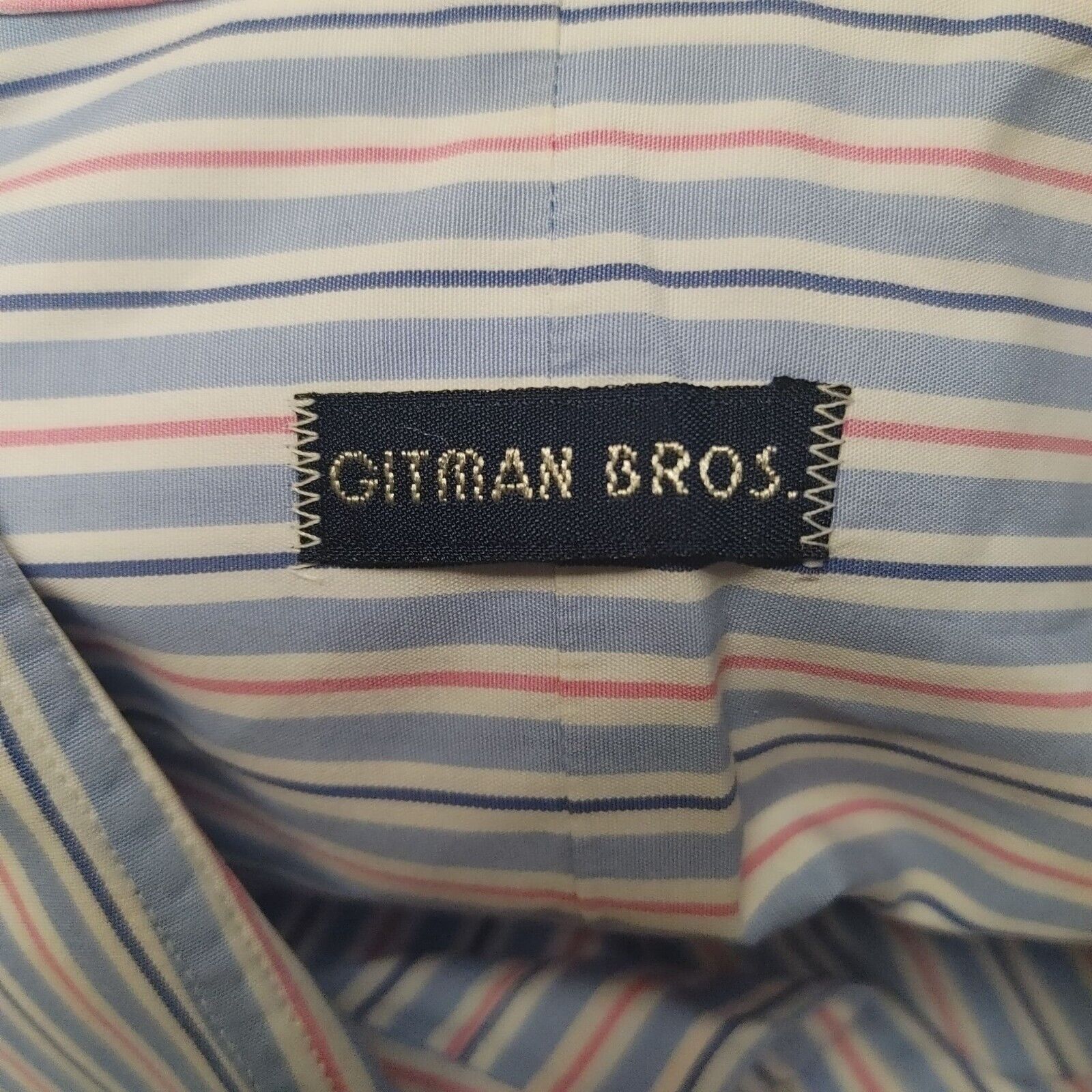 Other Gitman Bros. Men's Long Sleeve Striped Blue Dress Shirt XL Size US XL / EU 56 / 4 - 2 Thumbnail