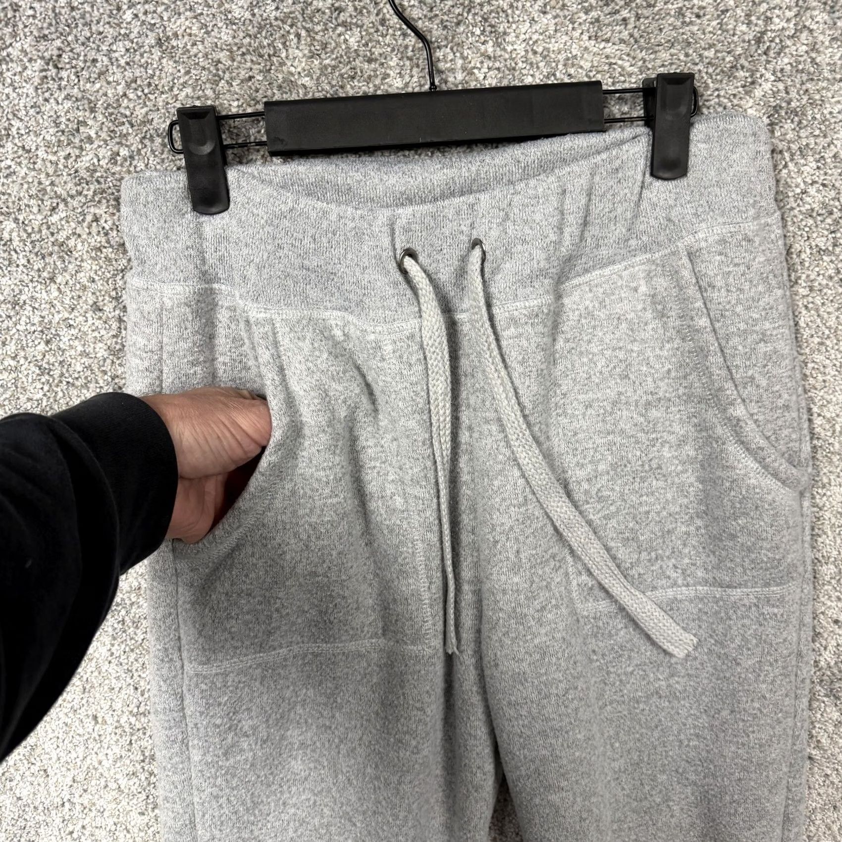 Avalanche Avalanche Sweatpants Mens M Gray Sherpa Fleece Joggers Winter Warm Elastic Waist Pockets Tapered Cuffed Inseam 28" Regular Size US 31 - 5 Thumbnail