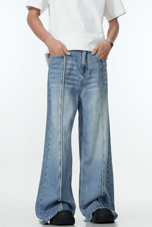 Japanese Brand American style patchwork trendy straight loose retro jeans Size US 32 / EU 48 - 2 Thumbnail