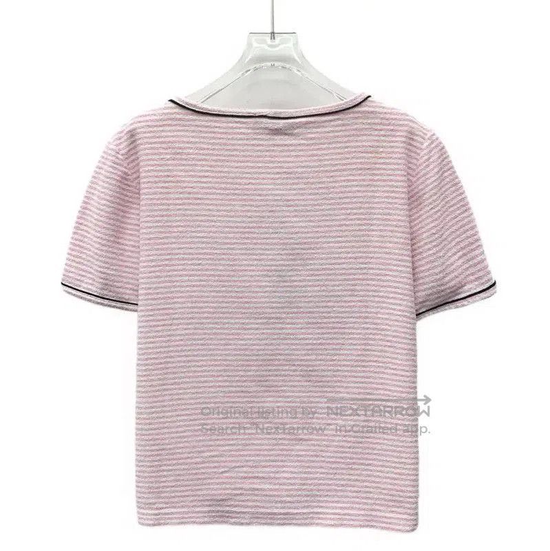 Chanel Chanel Striped Pink Cotton Women's T-Shirt . Size S / US 4 / IT 40 - 1 Thumbnail