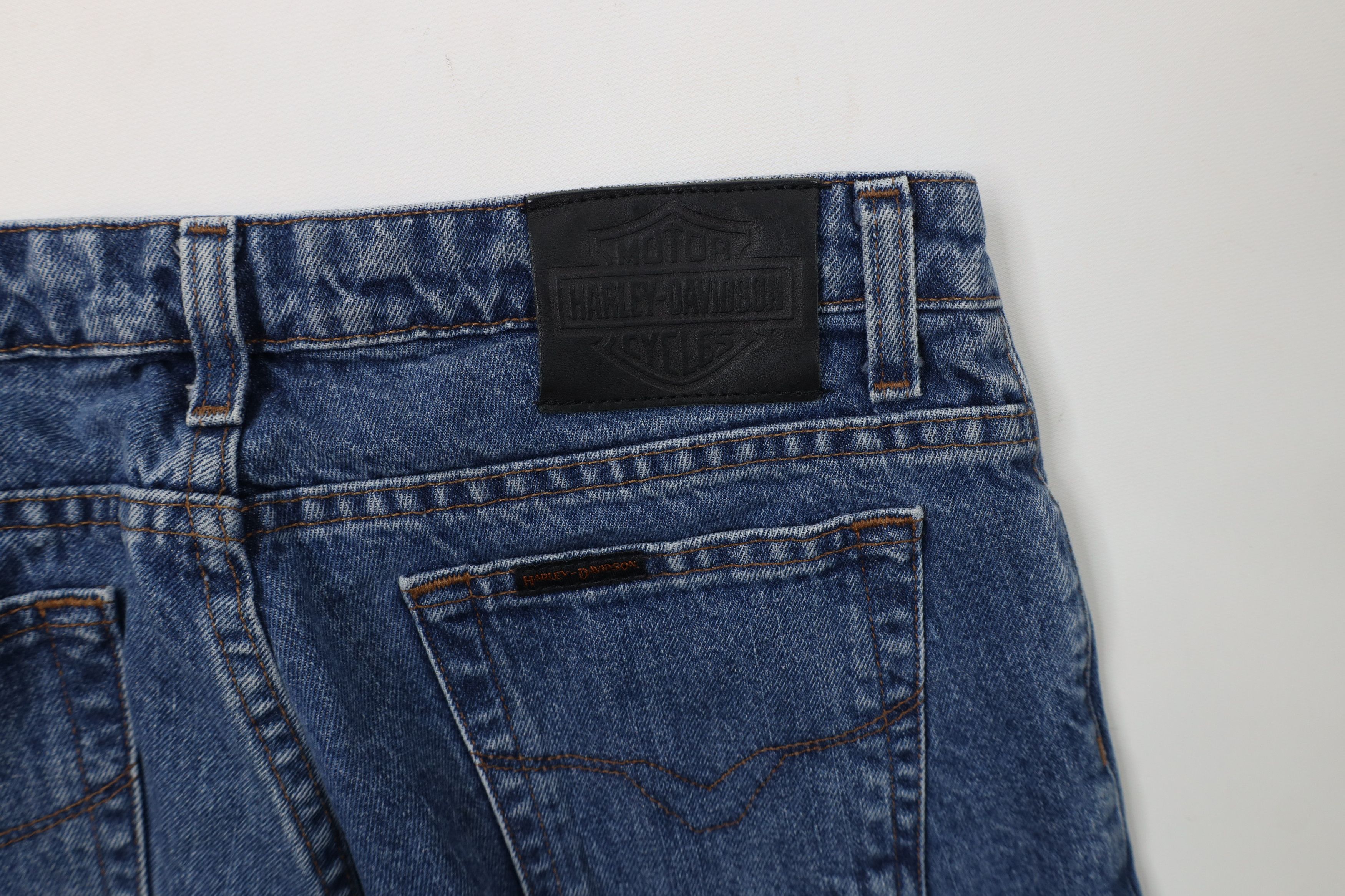 Harley Davidson × Vintage Vintage Harley Davidson Wide Leg Denim Jeans Blue Cotton Size 32" / US 10 / IT 46 - 15 Thumbnail