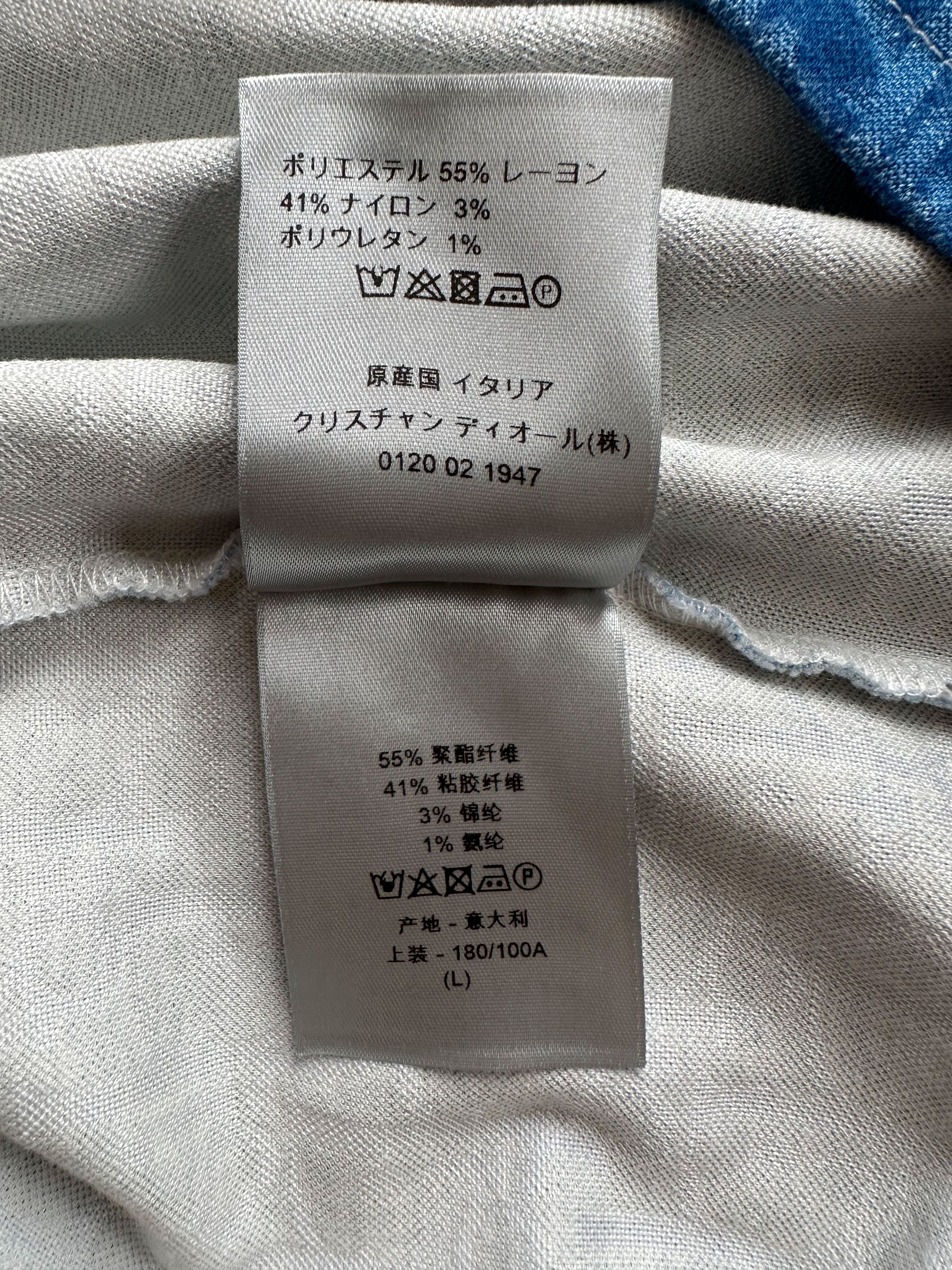 Dior Dior Blue & White Gradient Oblique T-Shirt Size US L / EU 52-54 / 3 - 6 Thumbnail