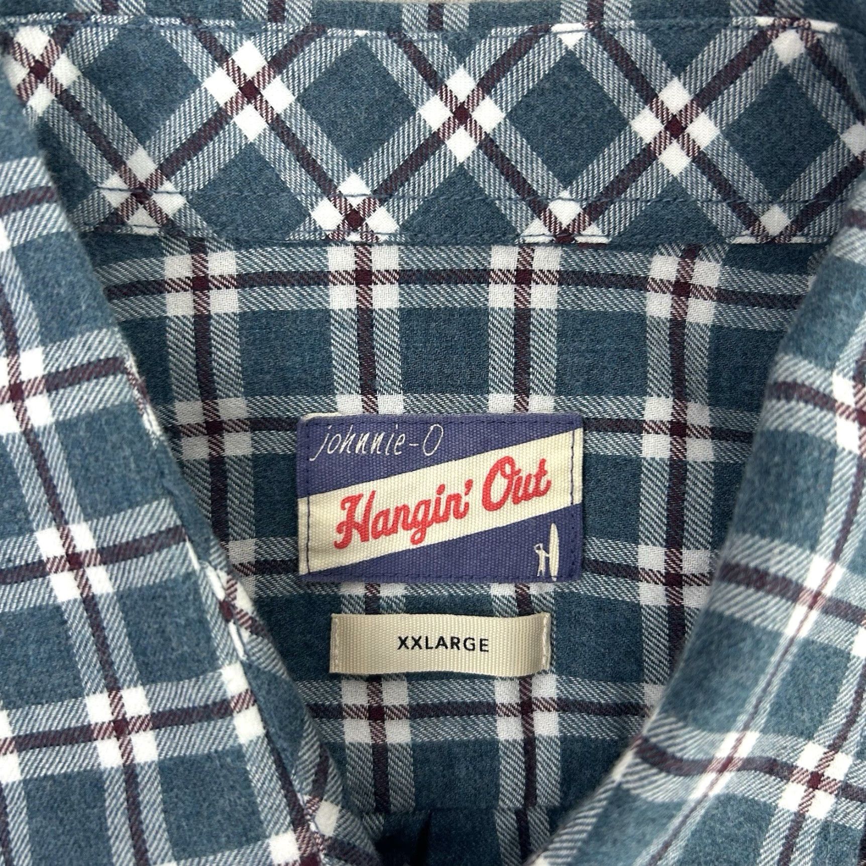 johnnie-O Johnnie-O Shirt Mens 2XL Blue Plaid Button-Up Casual Lightweight Flannel Size US XXL / EU 58 / 5 - 4 Thumbnail