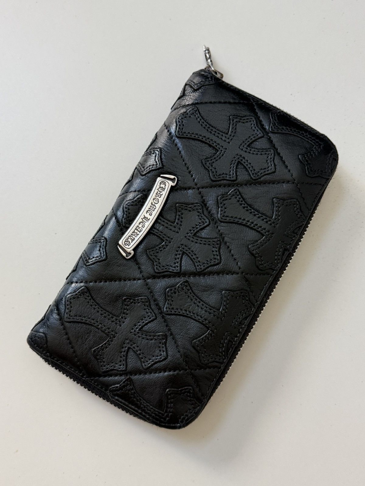 Chrome Hearts Chrome Hearts Cemetery Black Leather Cross Patch Zip Wallet Size ONE SIZE - 2 Thumbnail