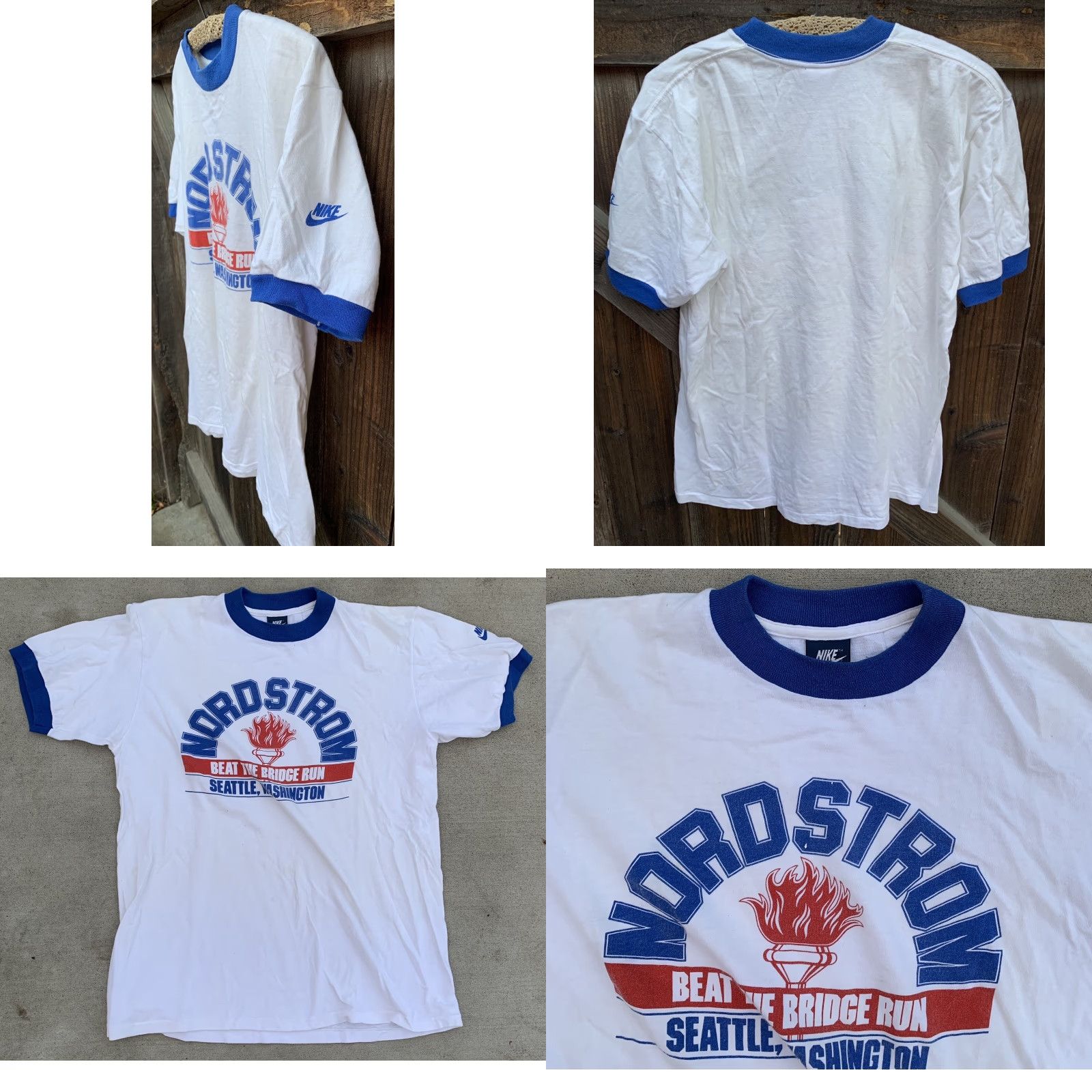 Nike VINTAGE Nike Nordstrom Beat The Bridge Run Seattle Ringer Tee T Shirt Size L Size US L / EU 52-54 / 3 - 9 Thumbnail