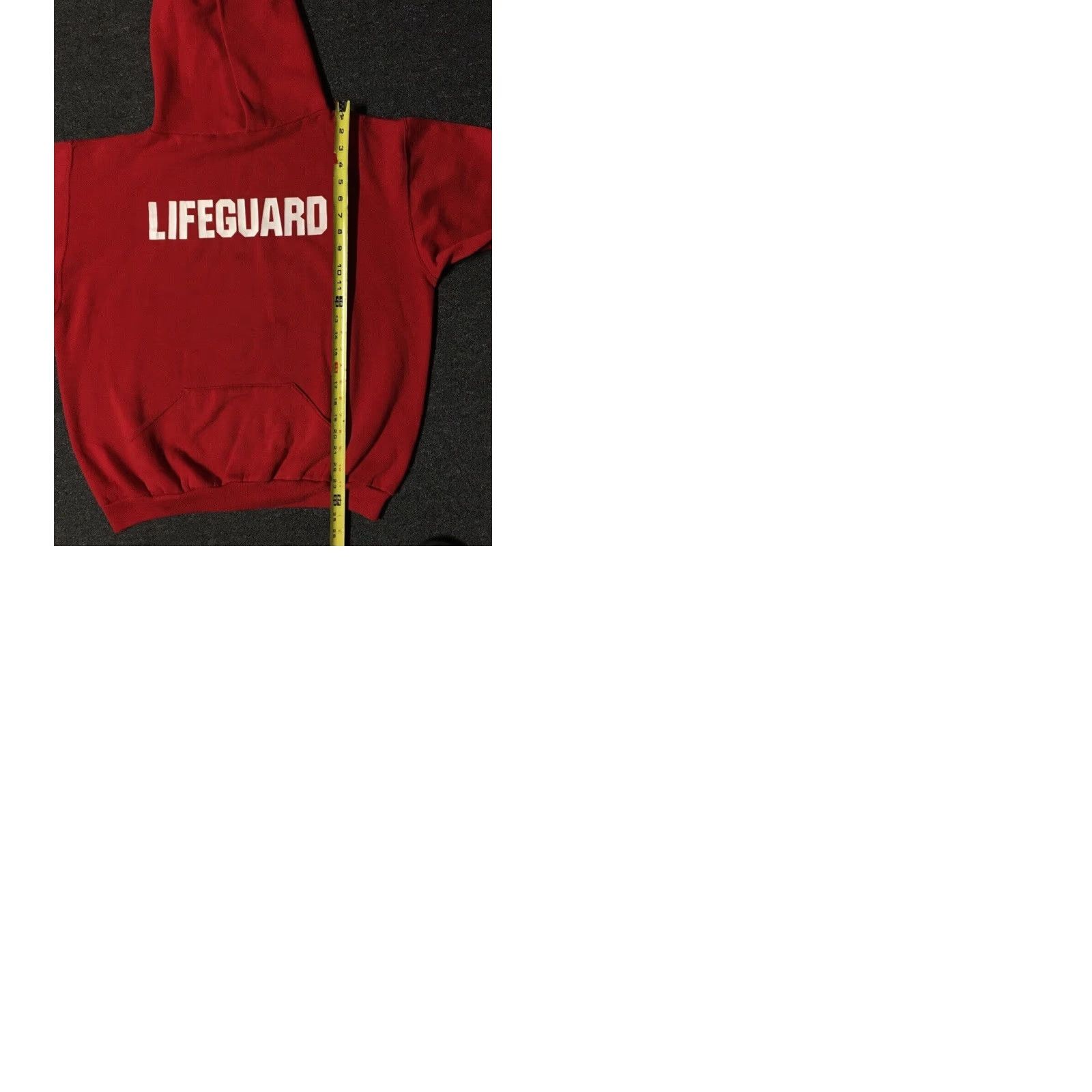 Vtg Russell Lifeguard Hoodie Shirt M L Red USA 80s 90s Vintage Boxy Athletic Pullover Men TracK Surf Grunge Spring Style