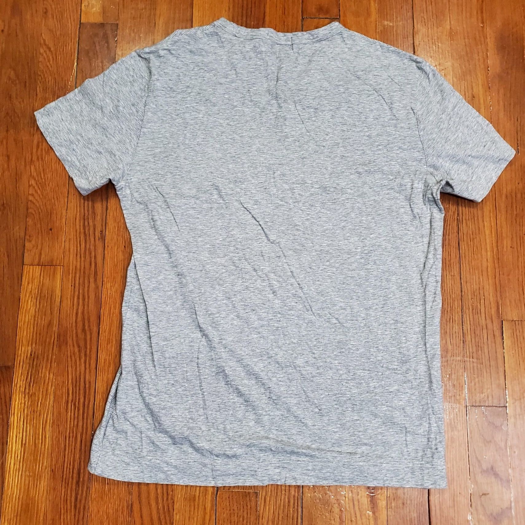 Theory Theory Shirt Mens Large Gray Mini Stripe V Neck Short Sleeve Tee Casual Size US L / EU 52-54 / 3 - 7 Thumbnail
