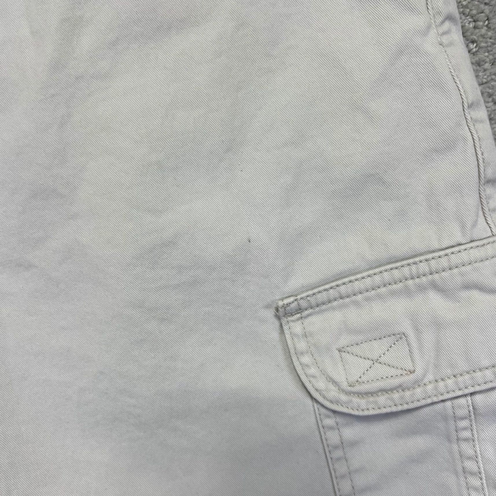 Ralph Lauren VINTAGE Chaps Ralph Lauren Cargo Pants Mens 33x32 White Beige Cotton Cargo Pocket Zipper Y2k 90s Style Workwear Casual Regular Mens Size US 33 - 3 Thumbnail