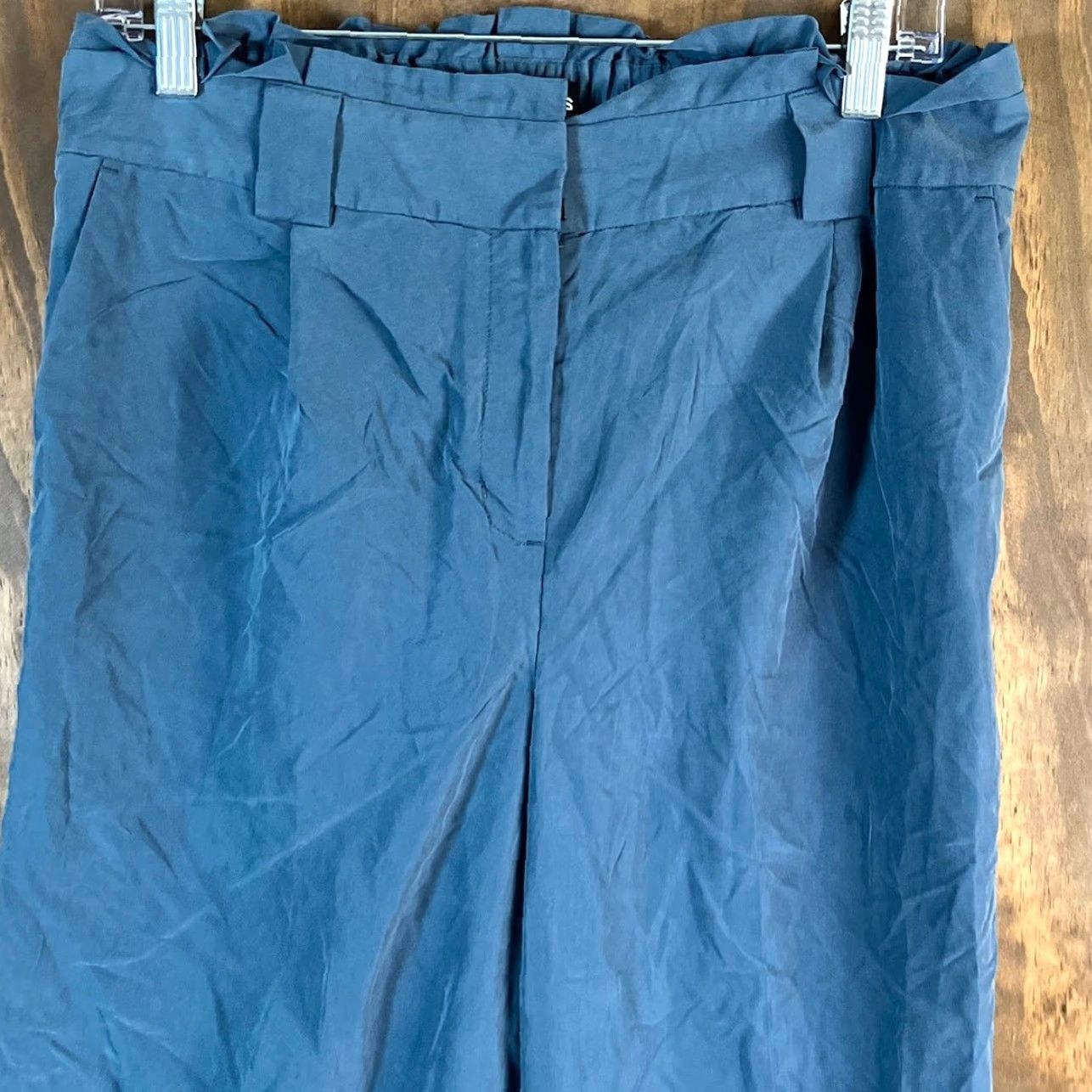 Express Express Womens Pants Blue High Rise Ankle Loose Stretch Medium Size 32" / US 10 / IT 46 - 2 Thumbnail
