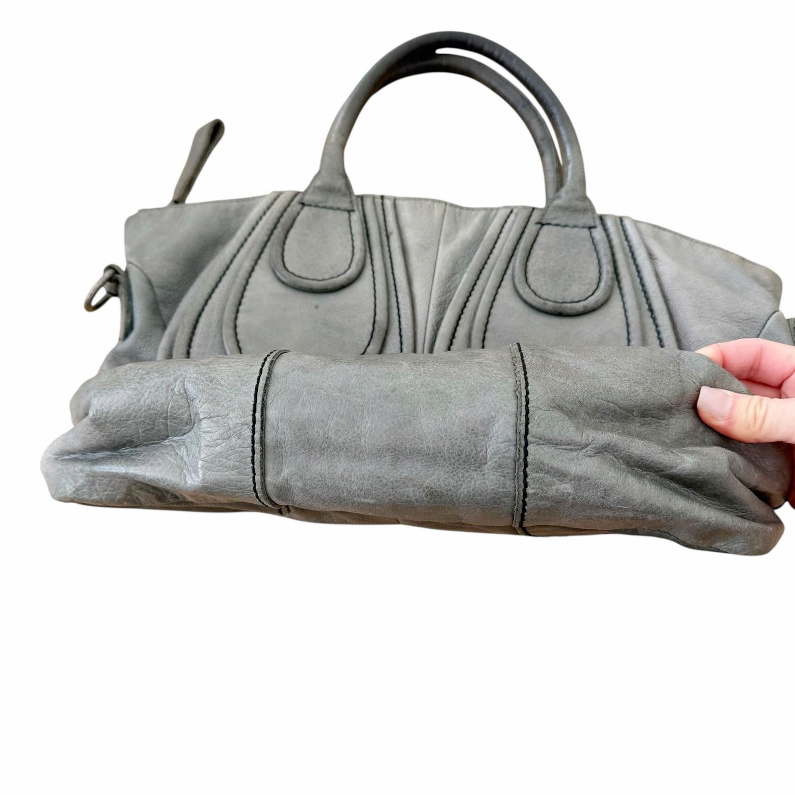 LIEBESKIND BERLIN Liebeskind Berlin Gray Leather Helene Handbag Size ONE SIZE - 4 Thumbnail