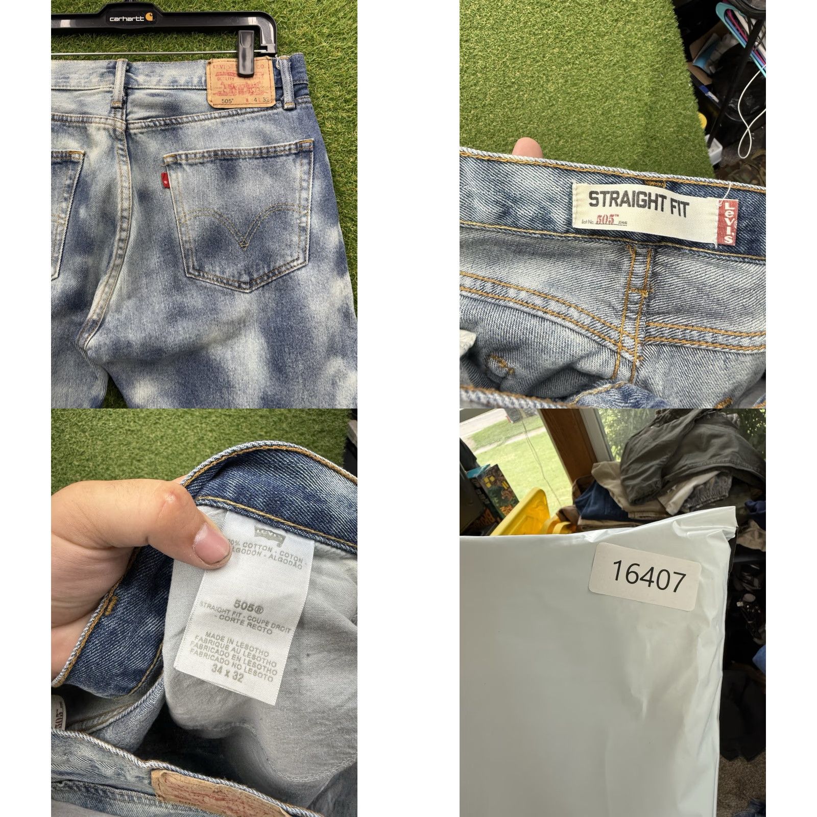 Levi's VINTAGE Levi's 505 Jeans Mens 34x32 Regular Fit Acid Wash Denim Straight Casual Retro Size US 34 / EU 50 - 8 Thumbnail