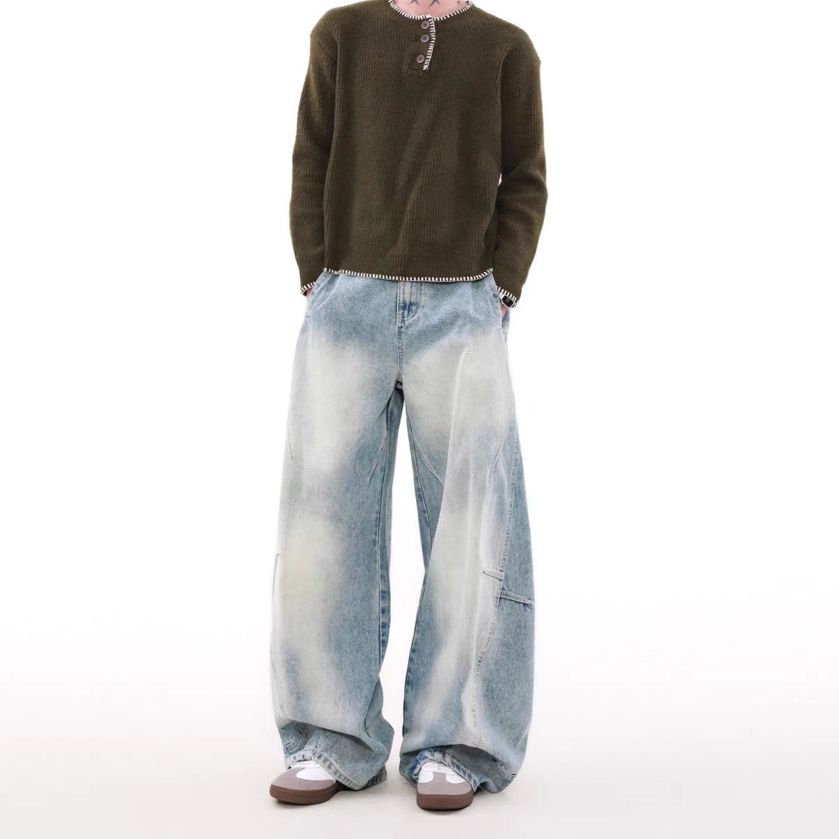 Japanese Brand × Jean Vintage washed machete design relaxed fit jeans Size US 33 - 5 Thumbnail