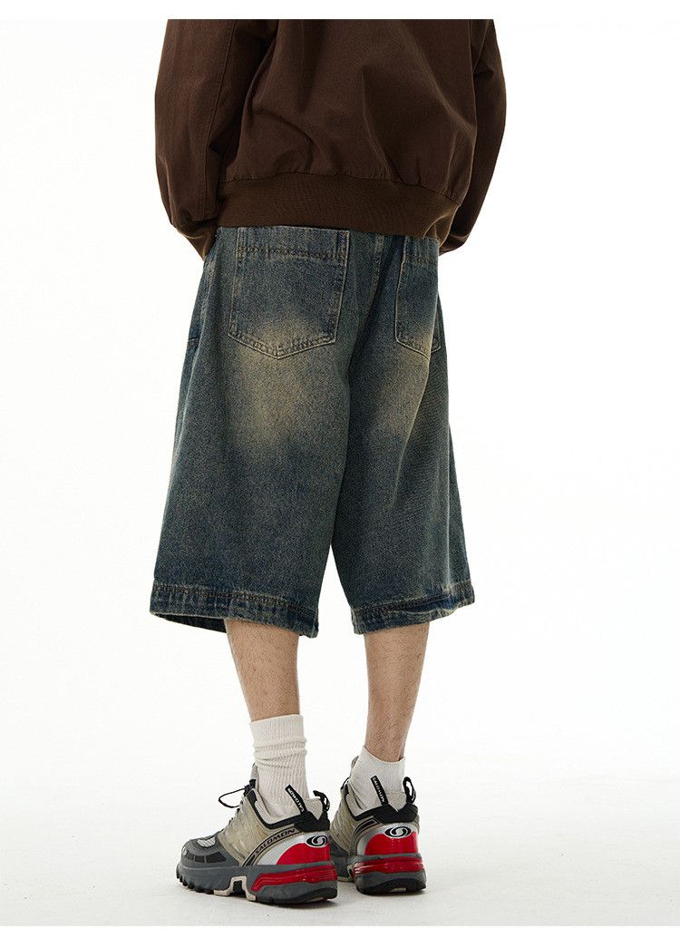 Japanese Brand × Jean American retro straight washed distressed cargo denim shorts Size US 32 / EU 48 - 4 Thumbnail