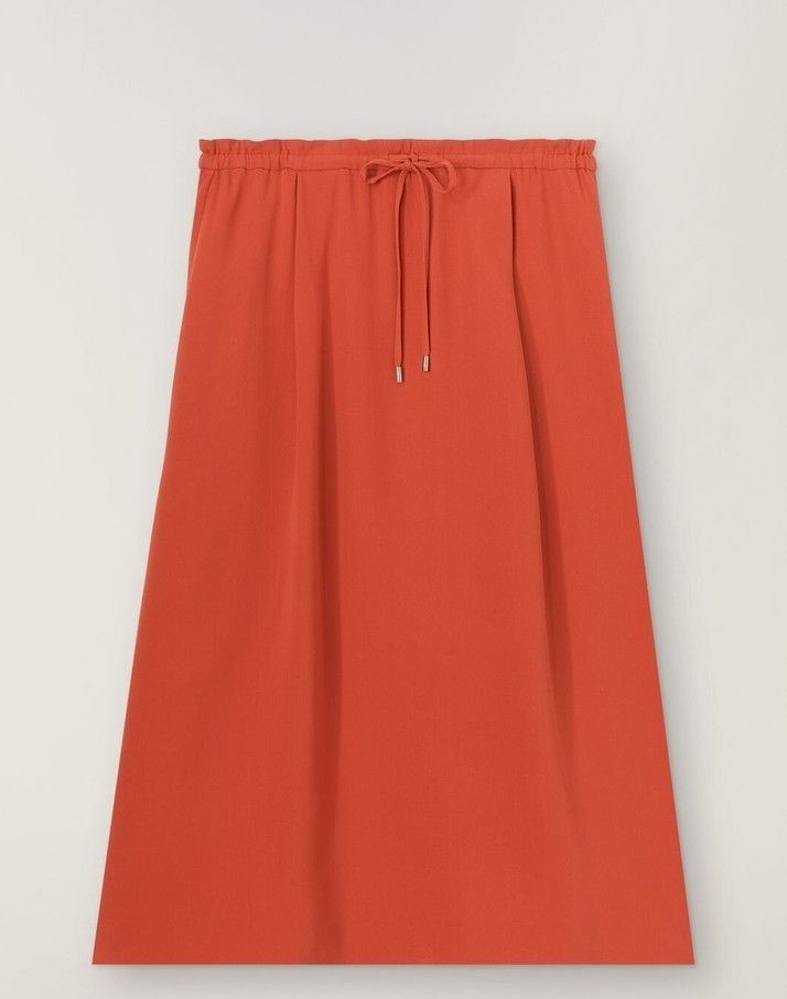 Loro Piana o1srvl11e0824 Lina Silk Midi Skirt in Red Size 27" / US 4 / IT 40 - 1 Thumbnail