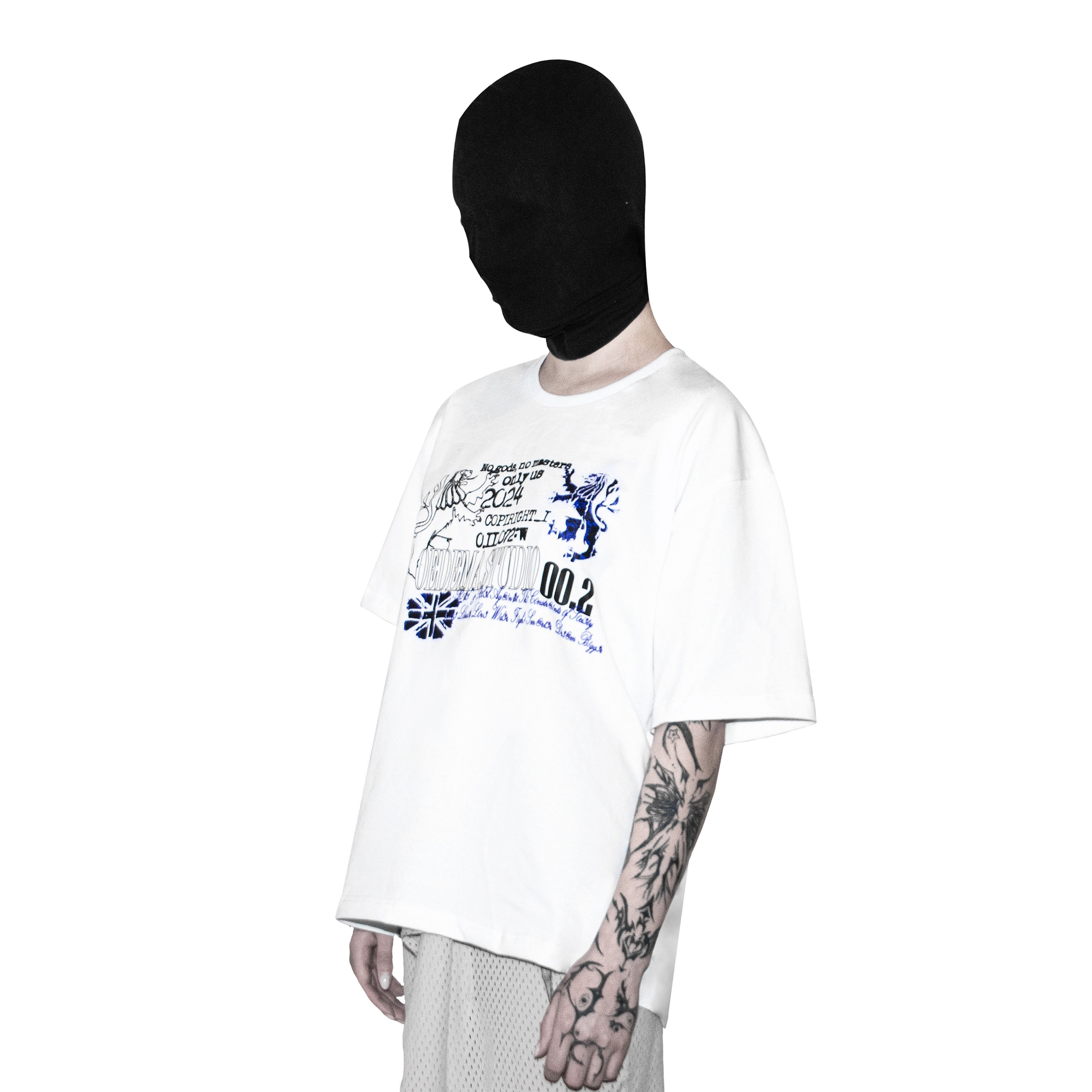 Japanese Brand oedema "no gods, no masters" white t-shirt Size US M / EU 48-50 / 2 - 1 Thumbnail