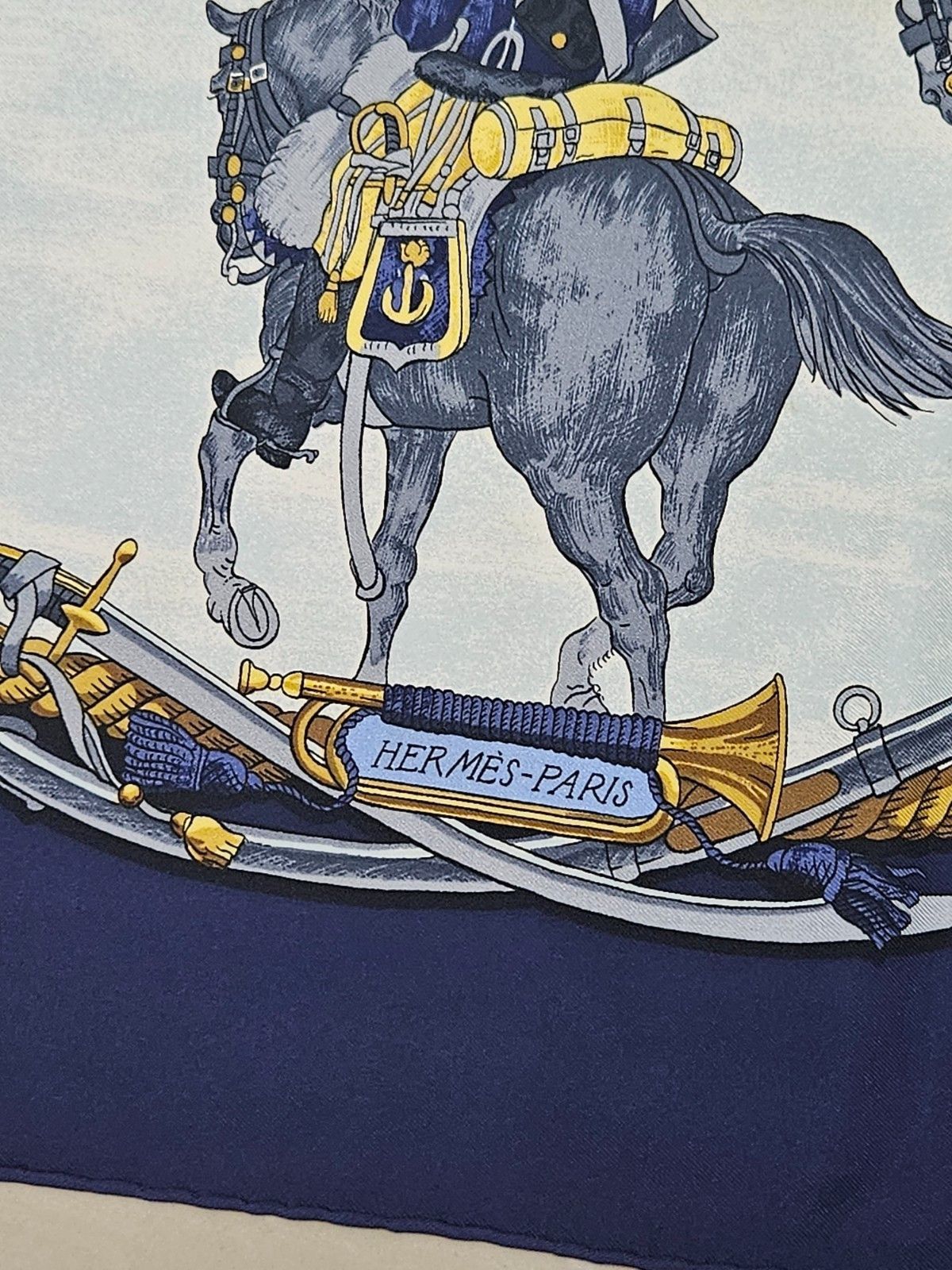 Hermes Hermes Marine et Cavalerie Silk Scarf Size ONE SIZE - 3 Thumbnail