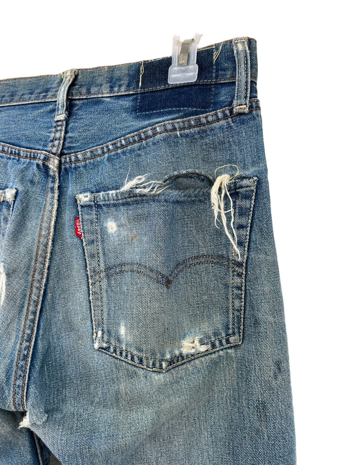 Levi's Trashed Vintage 70s Levi’s 501 Big E #6 Denim Redline Jeans Size US 30 / EU 46 - 19 Thumbnail