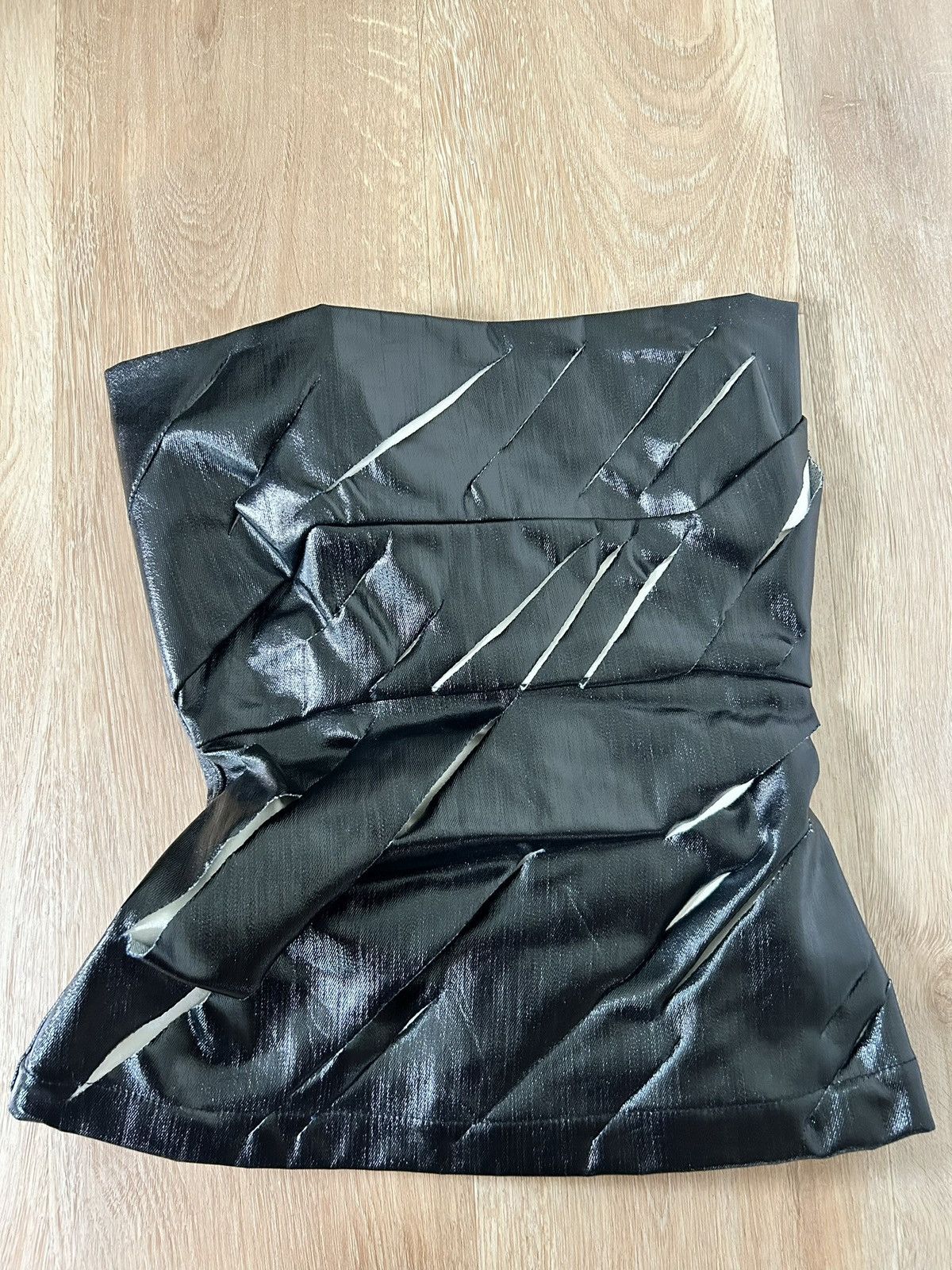 Rick Owens Drkshdw Rick Owens DRK SHDW Gloss Finish Strapless Top Size S / US 4 / IT 40 - 1 Thumbnail
