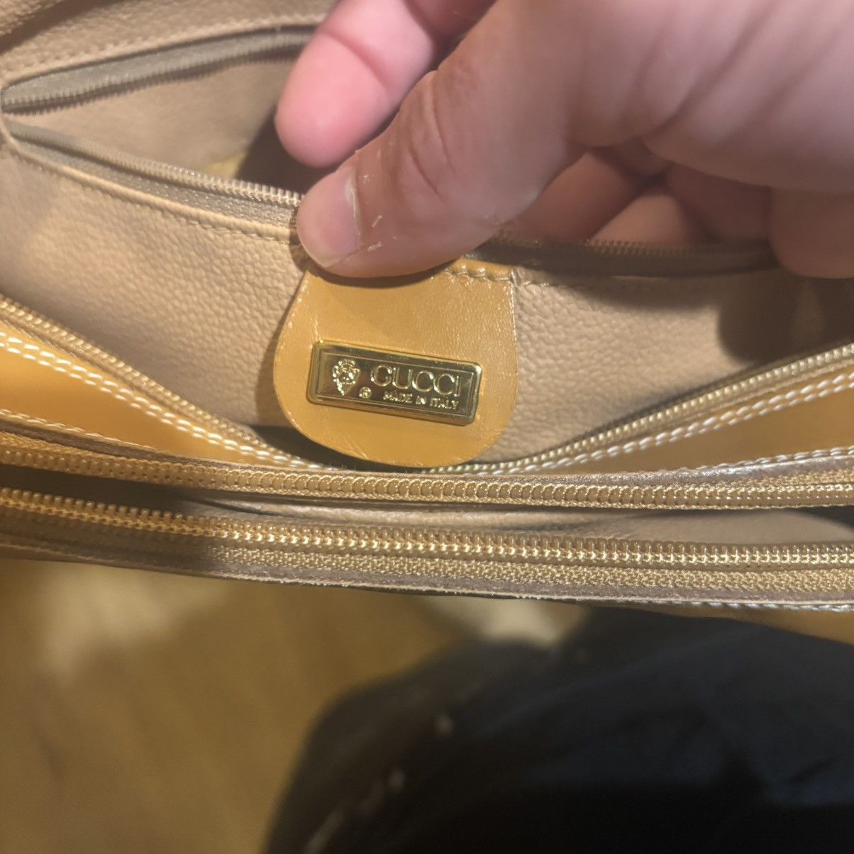 Gucci Gucci Monogram Cross Body Bag Leather Strap Gold / White Size ONE SIZE - 4 Thumbnail