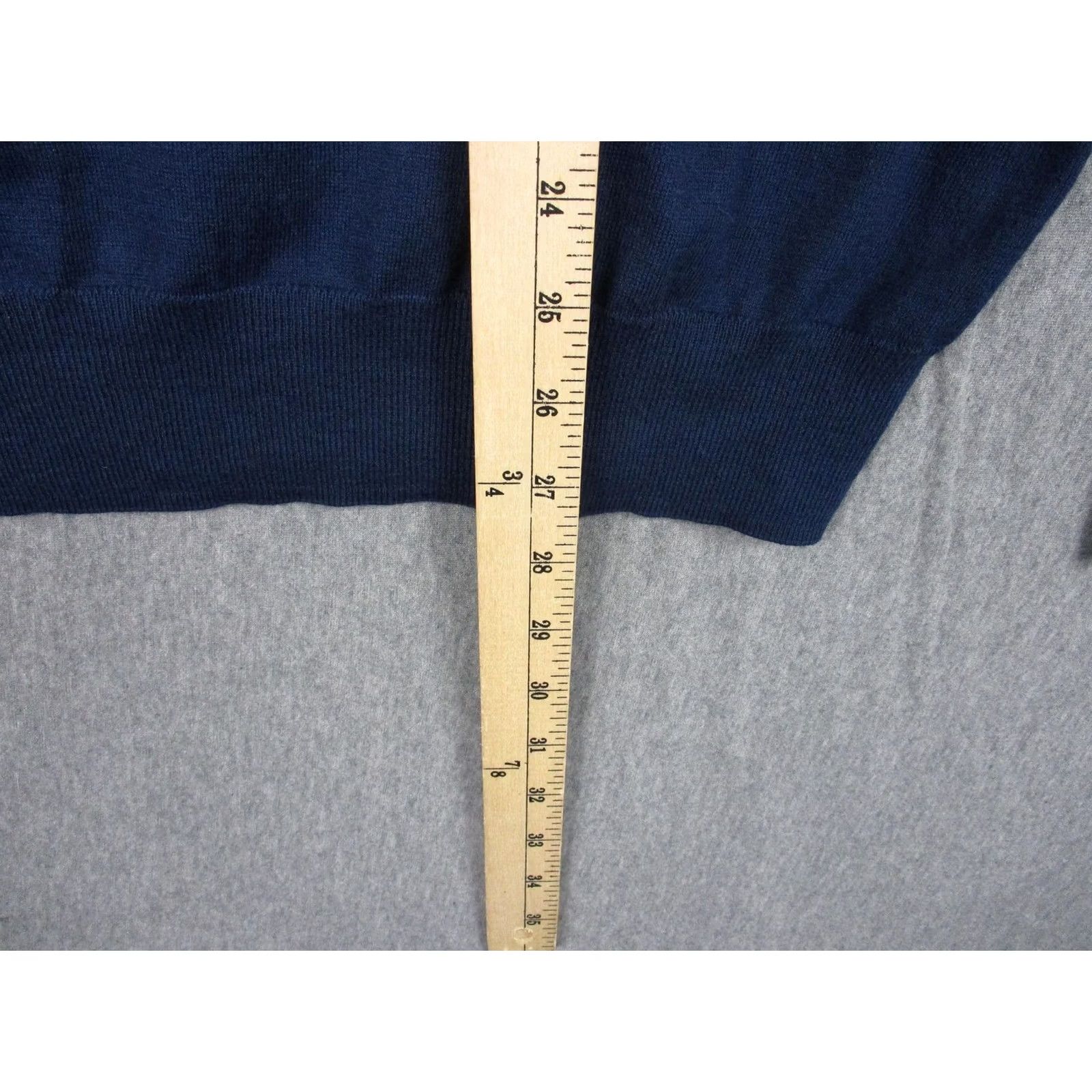 Faherty Faherty Mens Sweater L Blue 1/4 Zip Mock Neck Knit Pullover Coolmax Moisture Wicking Size US L / EU 52-54 / 3 - 7 Thumbnail