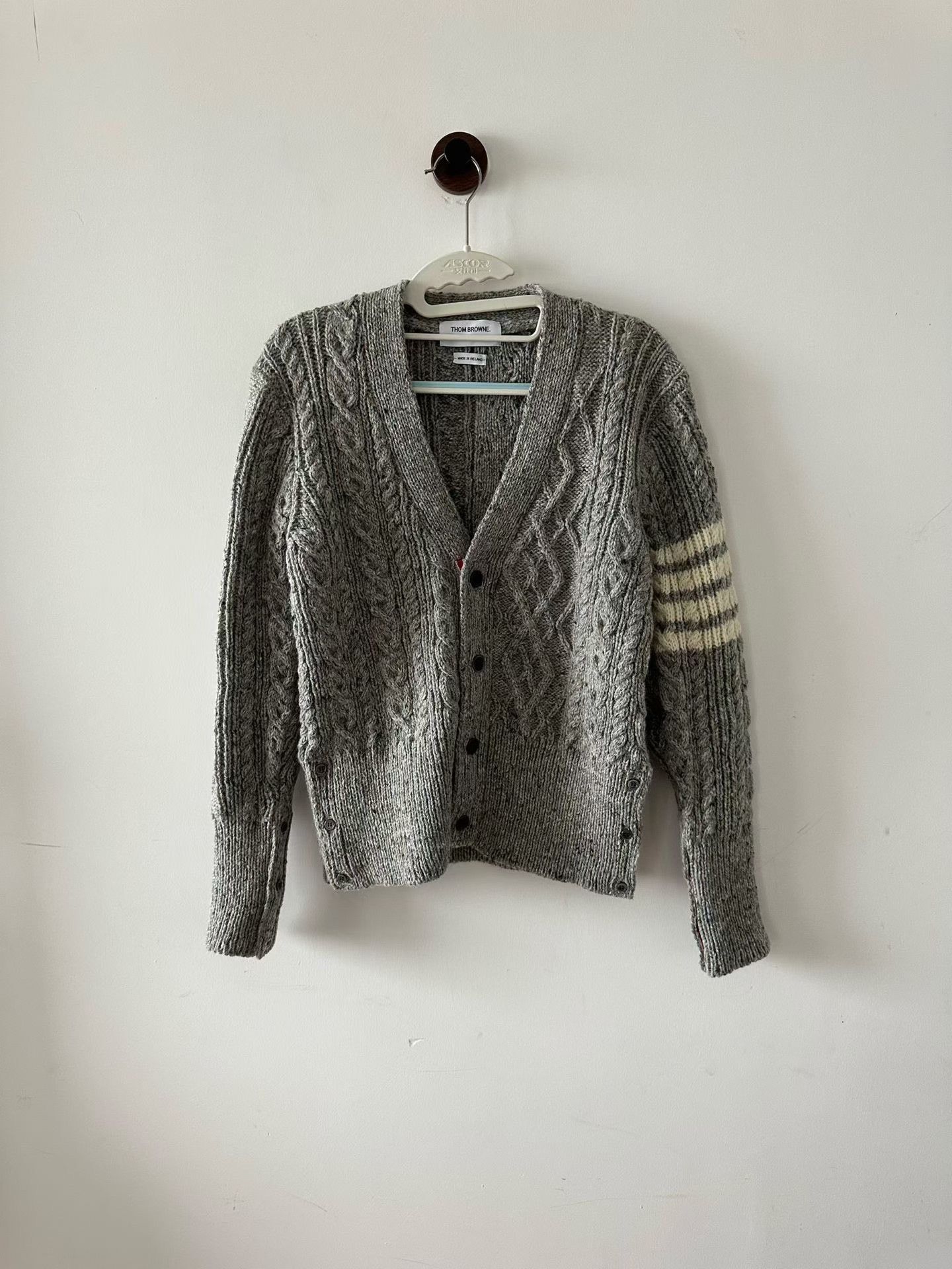 Thom Browne Thom Browne Gray Wool Cardigan Size S / US 4 / IT 40 - 1 Thumbnail