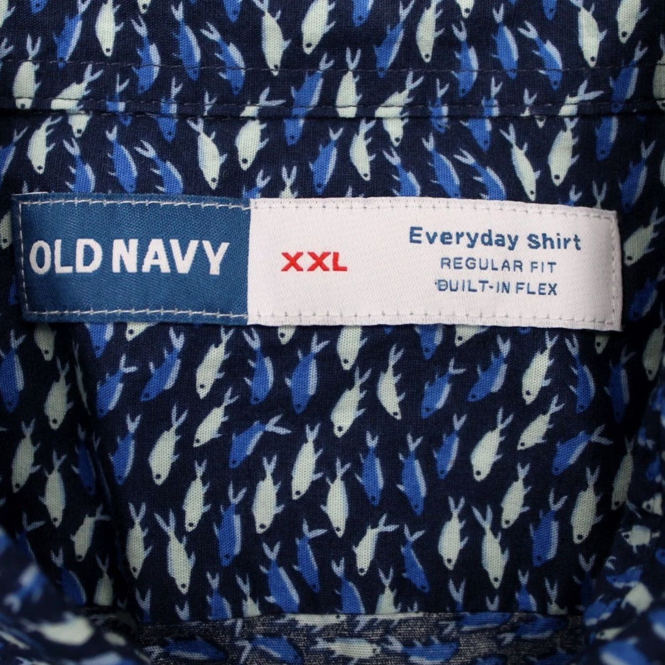 Old Navy Old Navy AOP Shirt Men 2XL Blue Everyday All Over Print Short Sleeve Button-Up Shirt Regular Fit Shirt Men Blue 2XL Old Navy Size US XXL / EU 58 / 5 - 7 Thumbnail