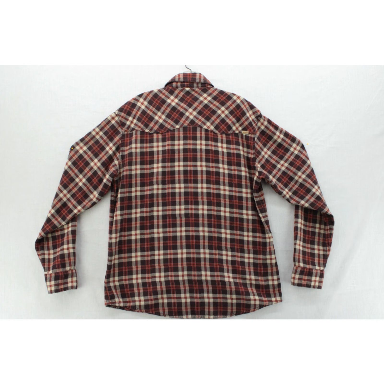 Vintage Simms Flannel Shirt Mens M Brown Plaid Button-Up Long Sleeve Contrasting Trim Size US M / EU 48-50 / 2 - 5 Thumbnail