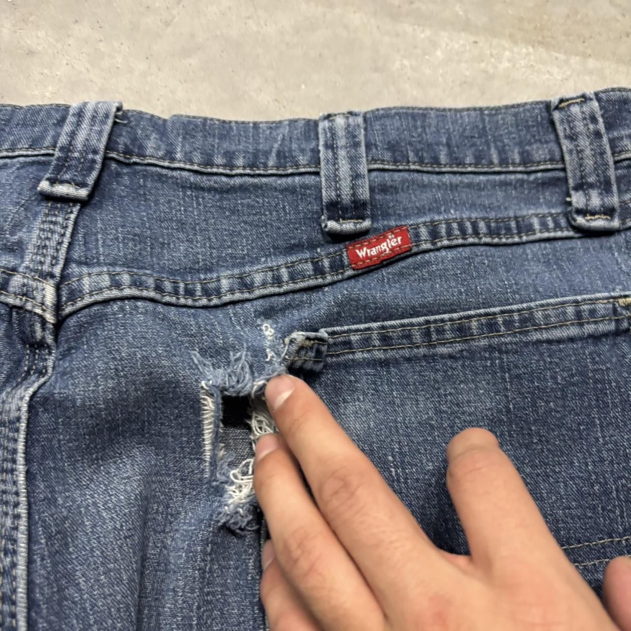 Japanese Brand × Vintage Crazy Vintage Y2K/2000s Dark Wash Workwear Carpenter Denim Jeans! Size US 36 / EU 52 - 7 Thumbnail