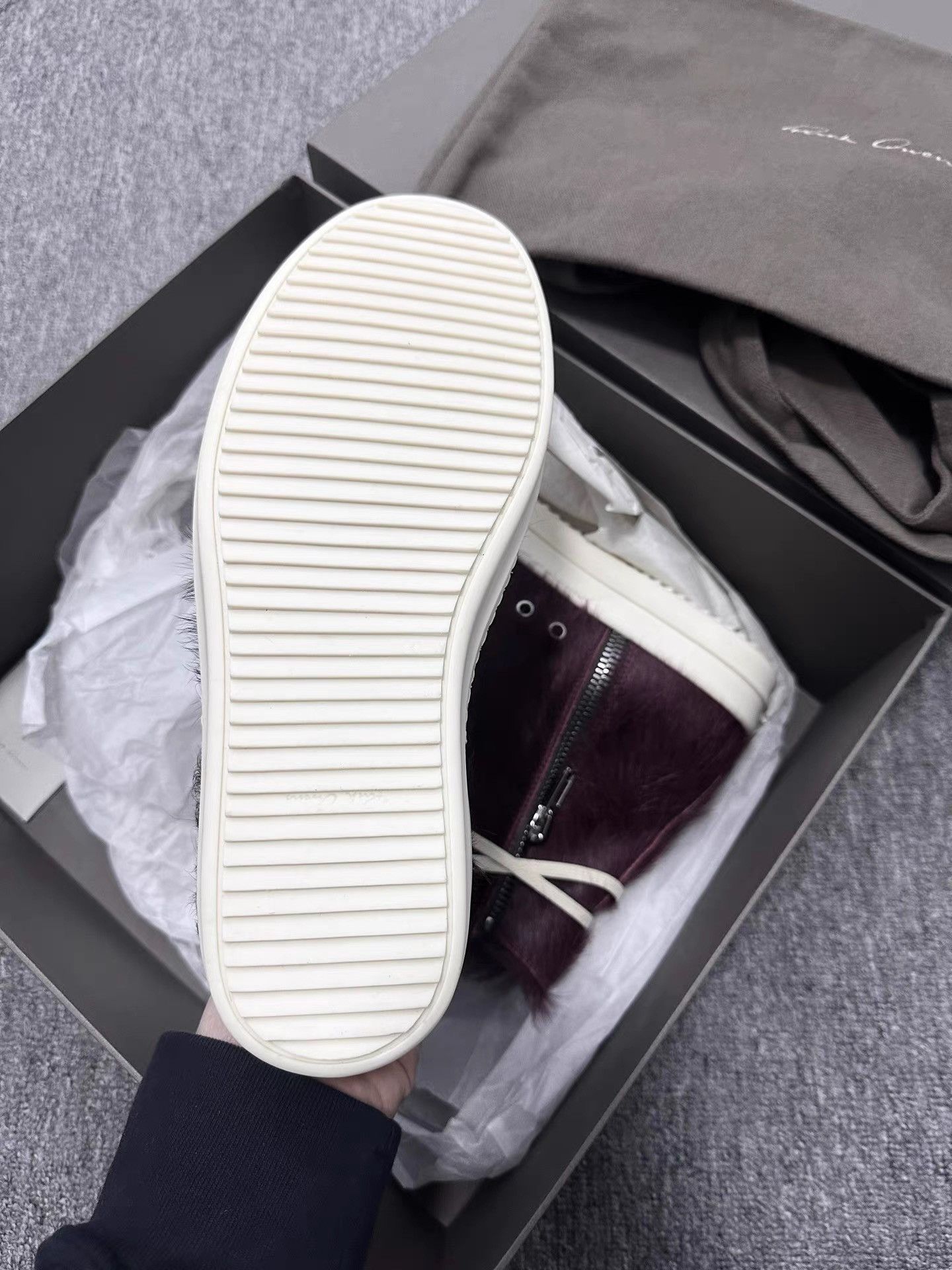 Rick Owens Rick Owens 23FW Purple Pony Hair High-Top Sneakers K34 Size US 6 / IT 36 - 5 Thumbnail