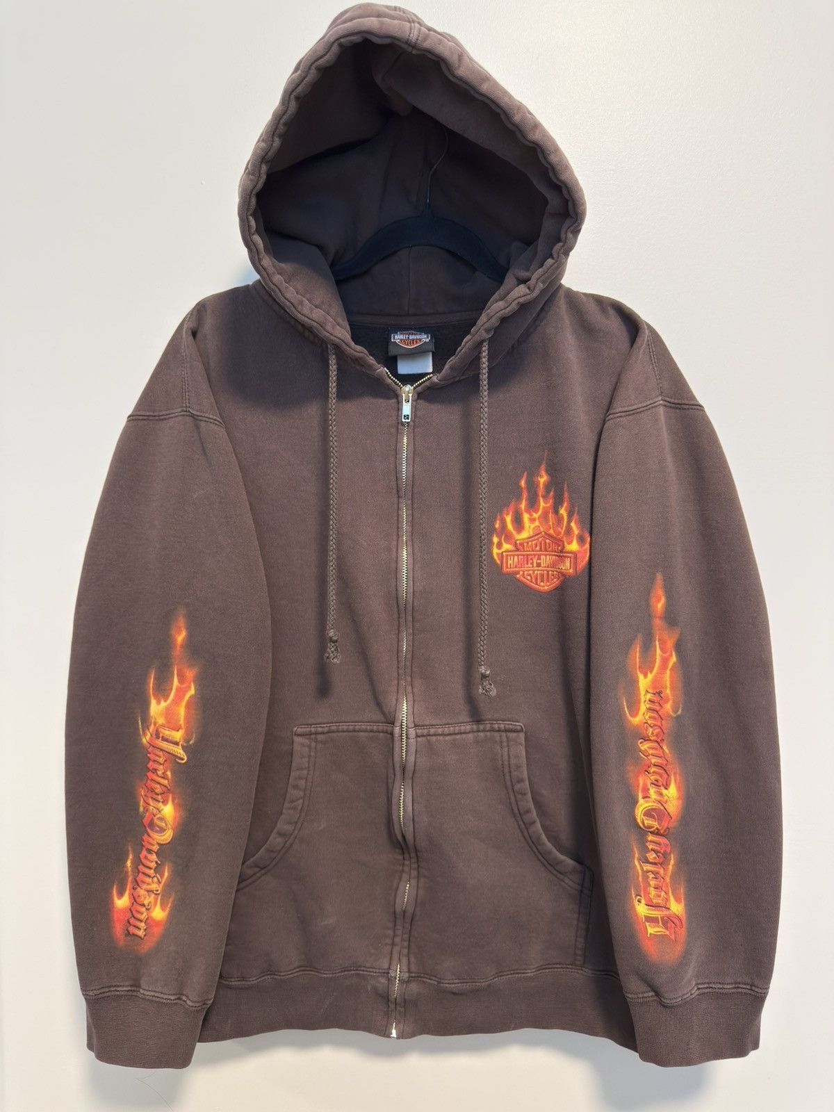Harley Davidson Harley Davidson Honolulu Pacific Flaming Hoodie Choco Brown Size US M / EU 48-50 / 2 - 1 Thumbnail