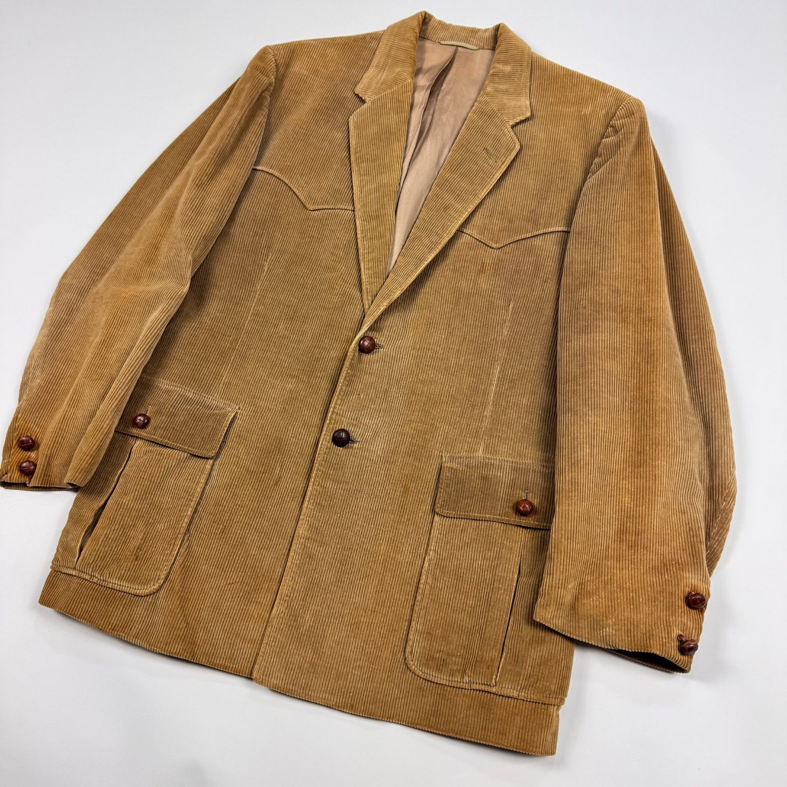 Vintage Stelzig's Houston Western Corduroy Blazer 42R Brown 1962 Size US XL / EU 56 / 4 - 8 Thumbnail